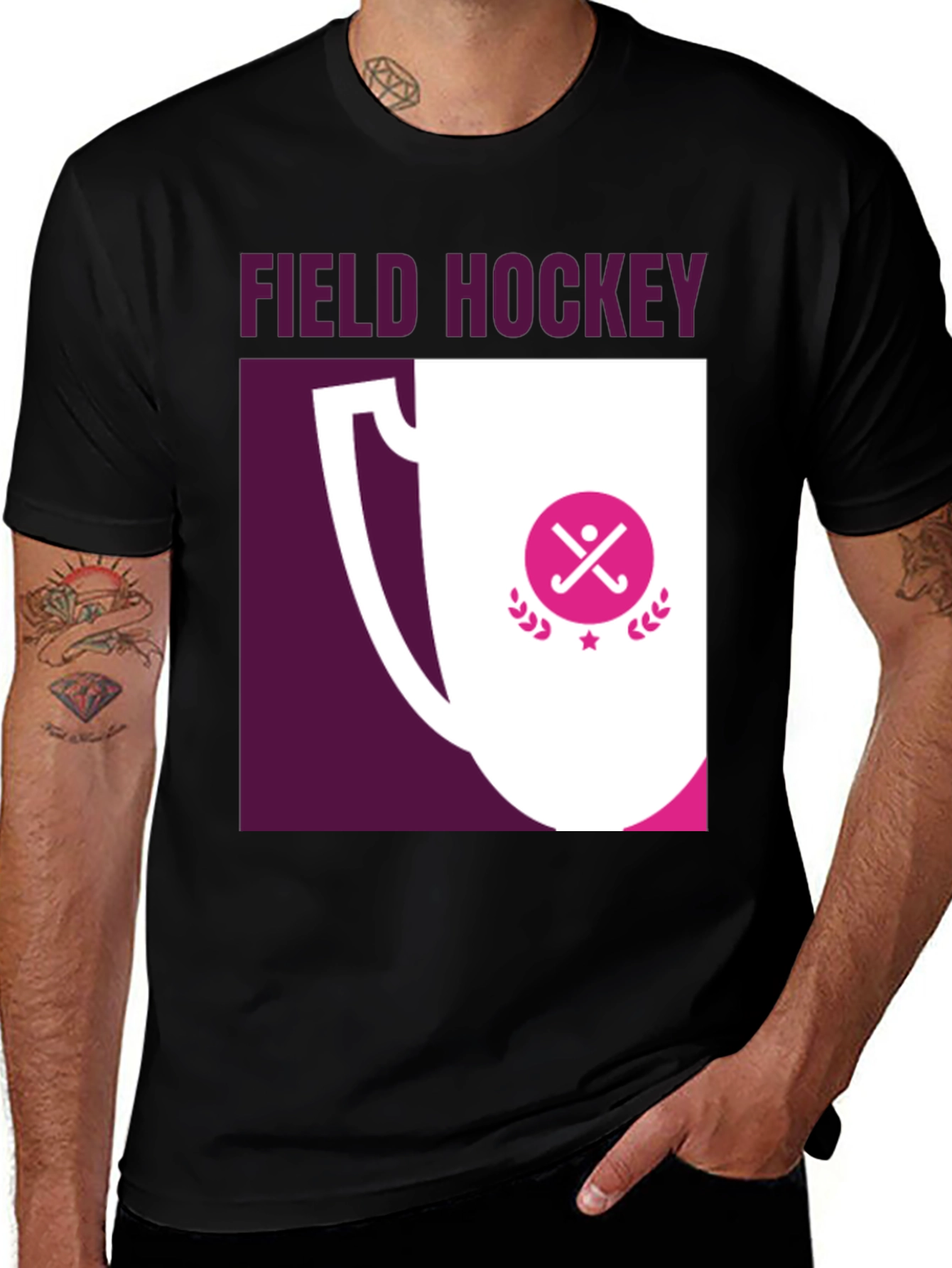Field Hockey Trophy Graphic Tee - Sporty T-Shirt