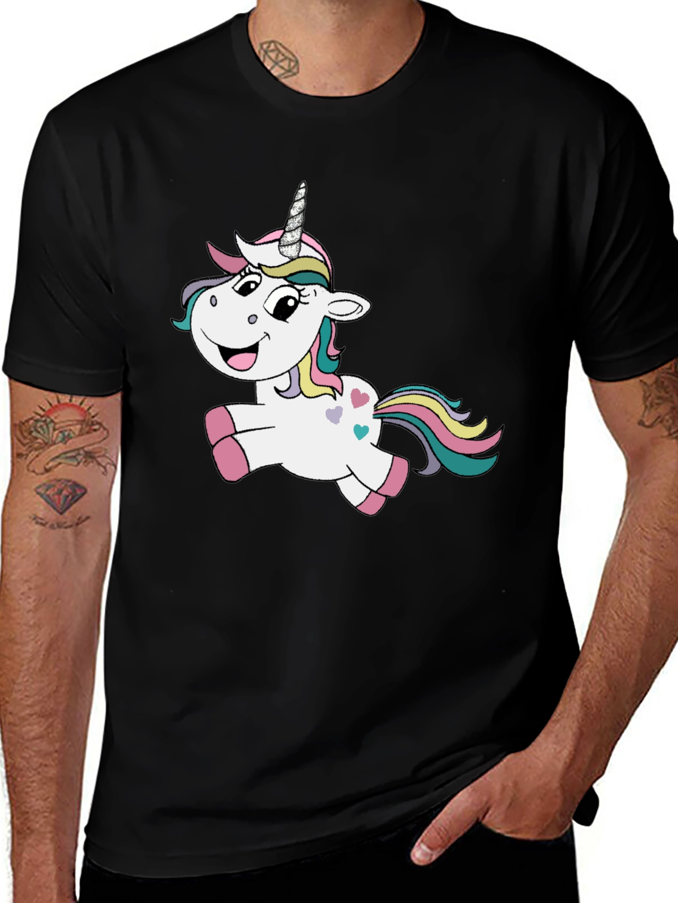 Variant 20 of Unicorn Graphic Black T-Shirt