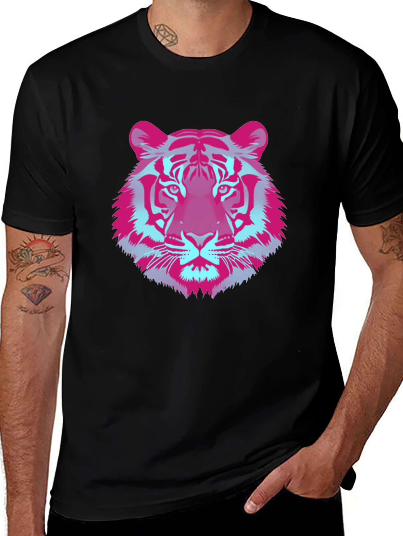 Variant 12 of Vaporwave Tiger Graphic Tee - Cool Retro Style