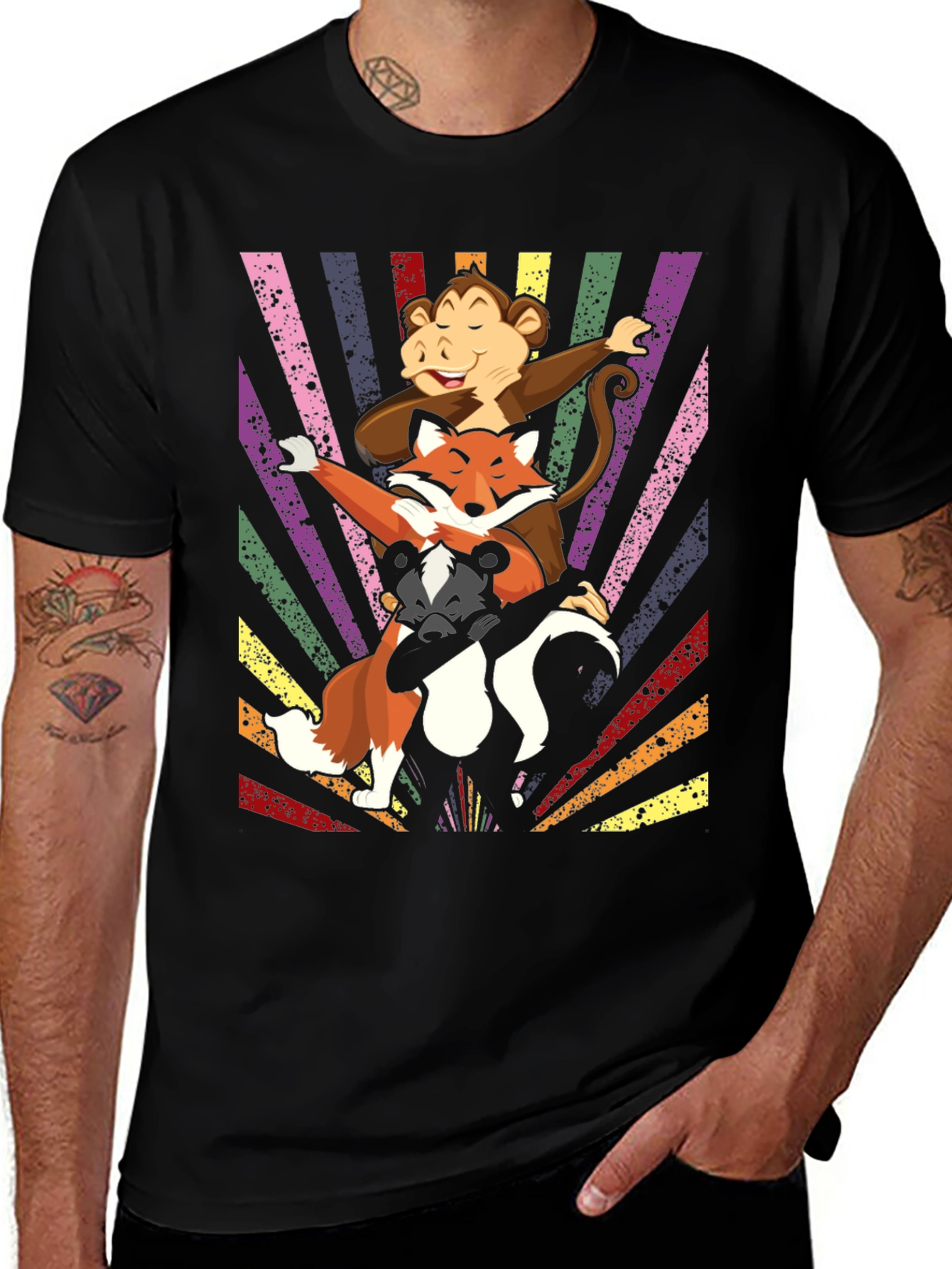 Variant 4 of Dabbing Animals Graphic T-Shirt