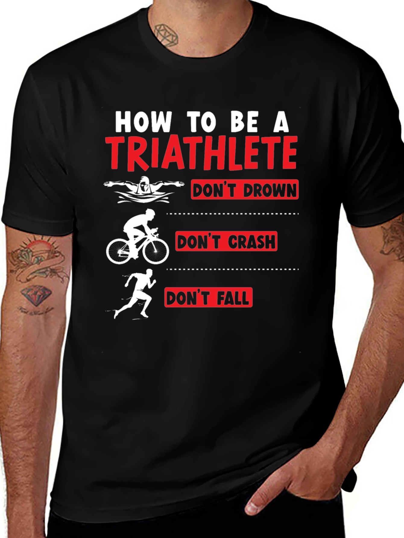 Variant 27 of Triathlete T-Shirt - Swim Bike Run Funny Tee