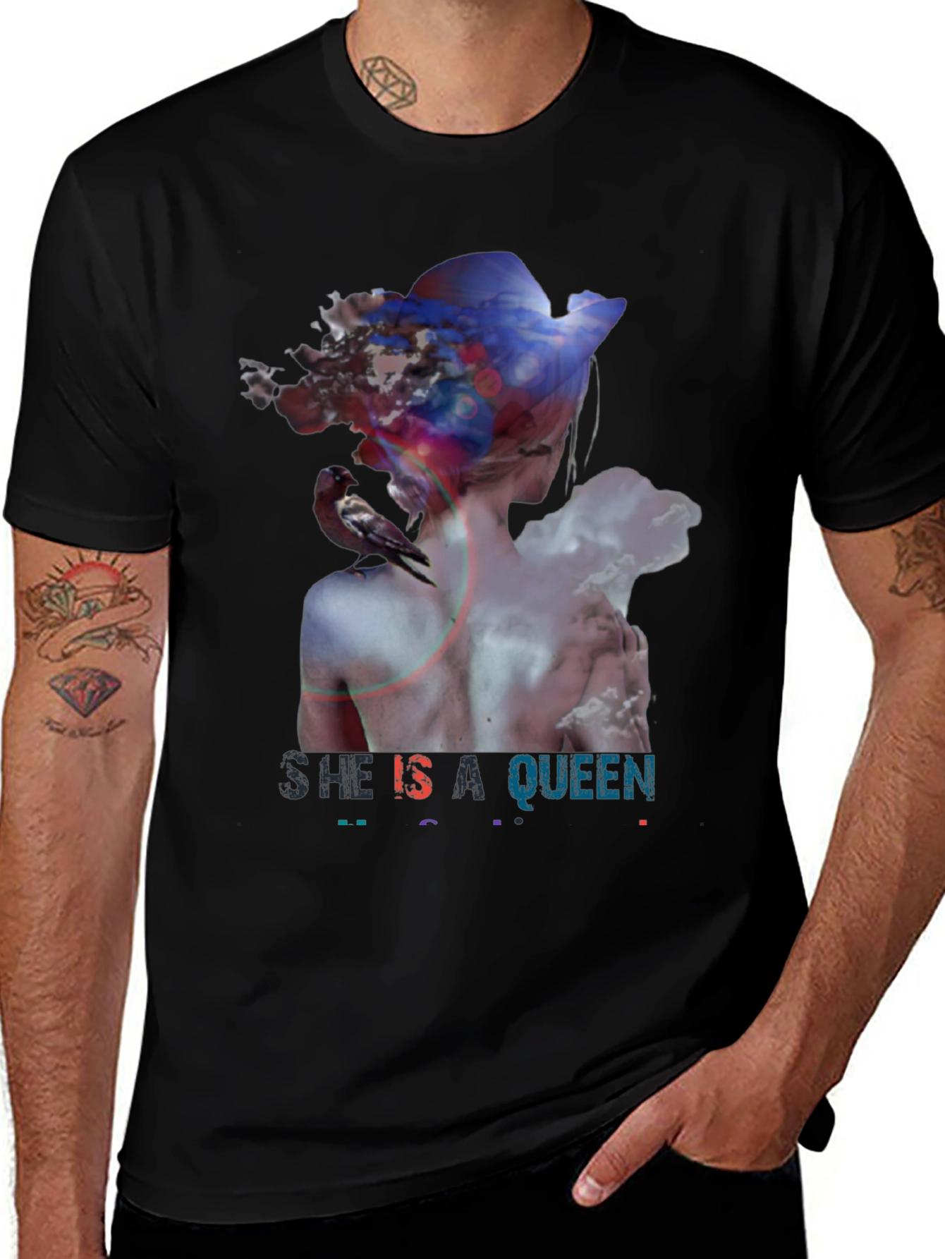 Variant 17 of She Is A Queen Graphic Tee - Black