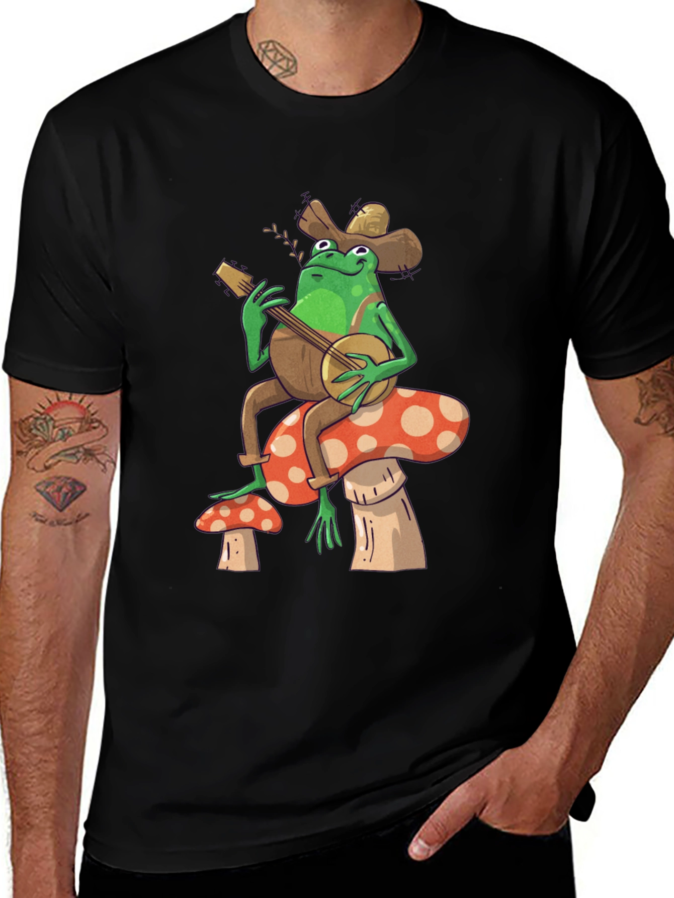 Variant 30 of Frog Banjo Mushroom Graphic T-Shirt