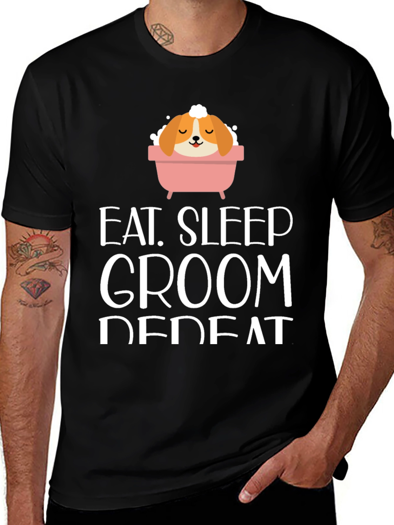 Variant 11 of Eat Sleep Groom Repeat T-Shirt