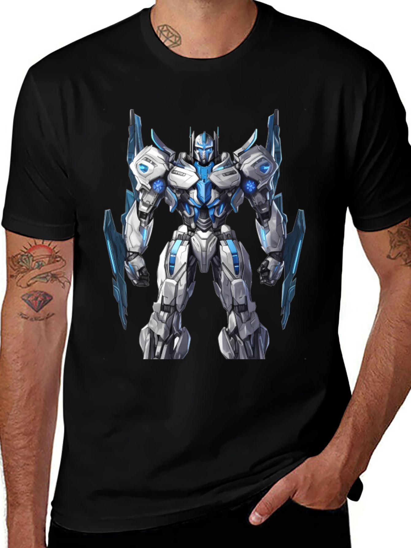 Variant 26 of Transformer Robot Graphic Tee - Black
