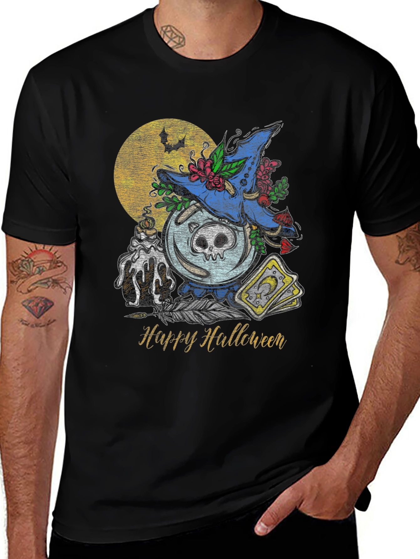 Happy Halloween Witch Skull T-Shirt