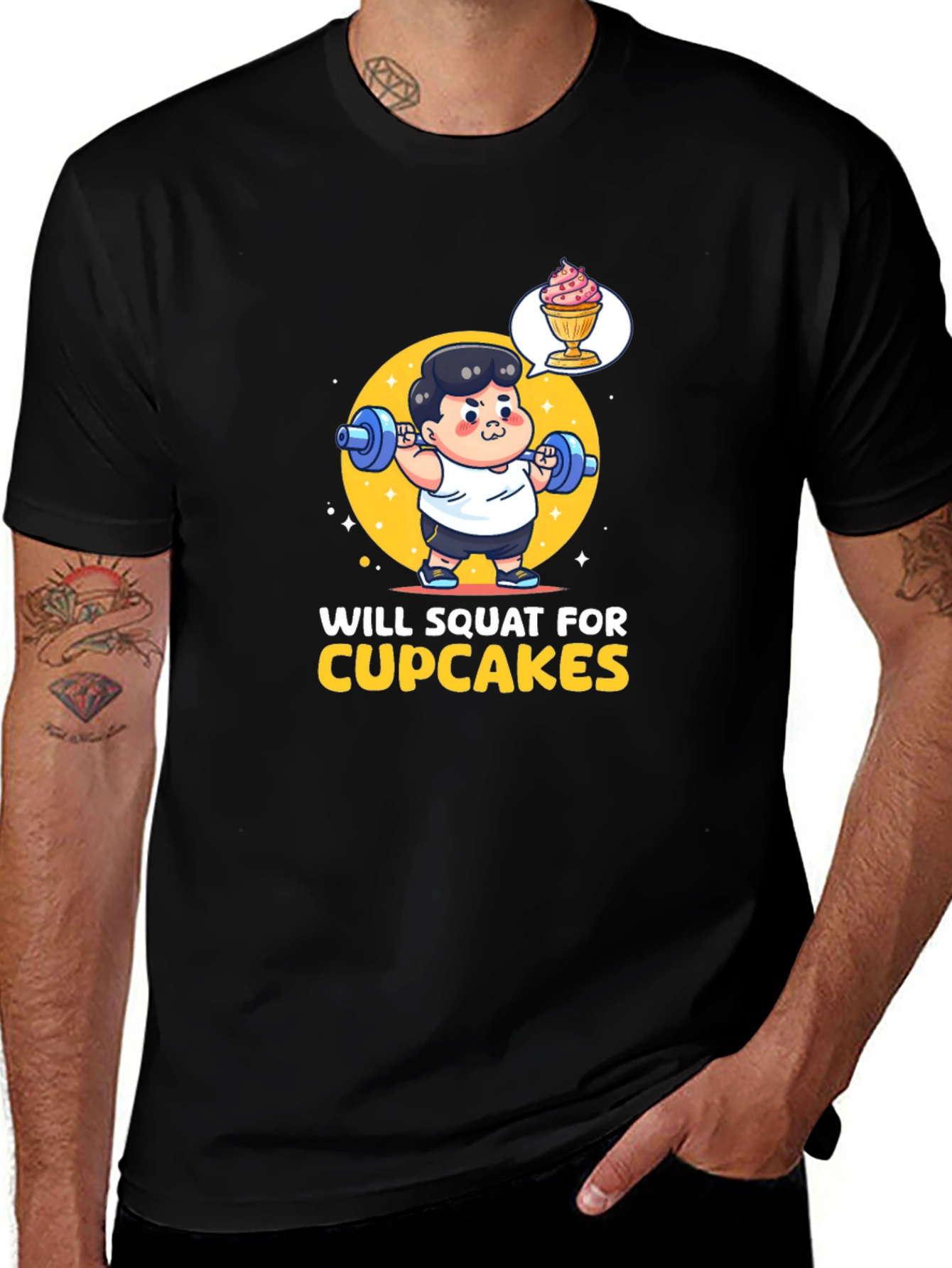 Variant 29 of Will Squat for Cupcakes Graphic Tee