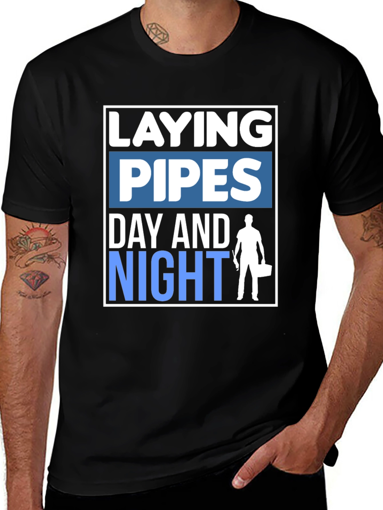 Laying Pipes Day and Night T-Shirt