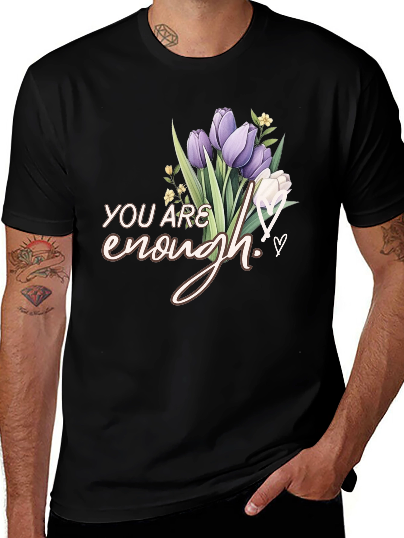 Variant 4 of You Are Enough Floral T-Shirt