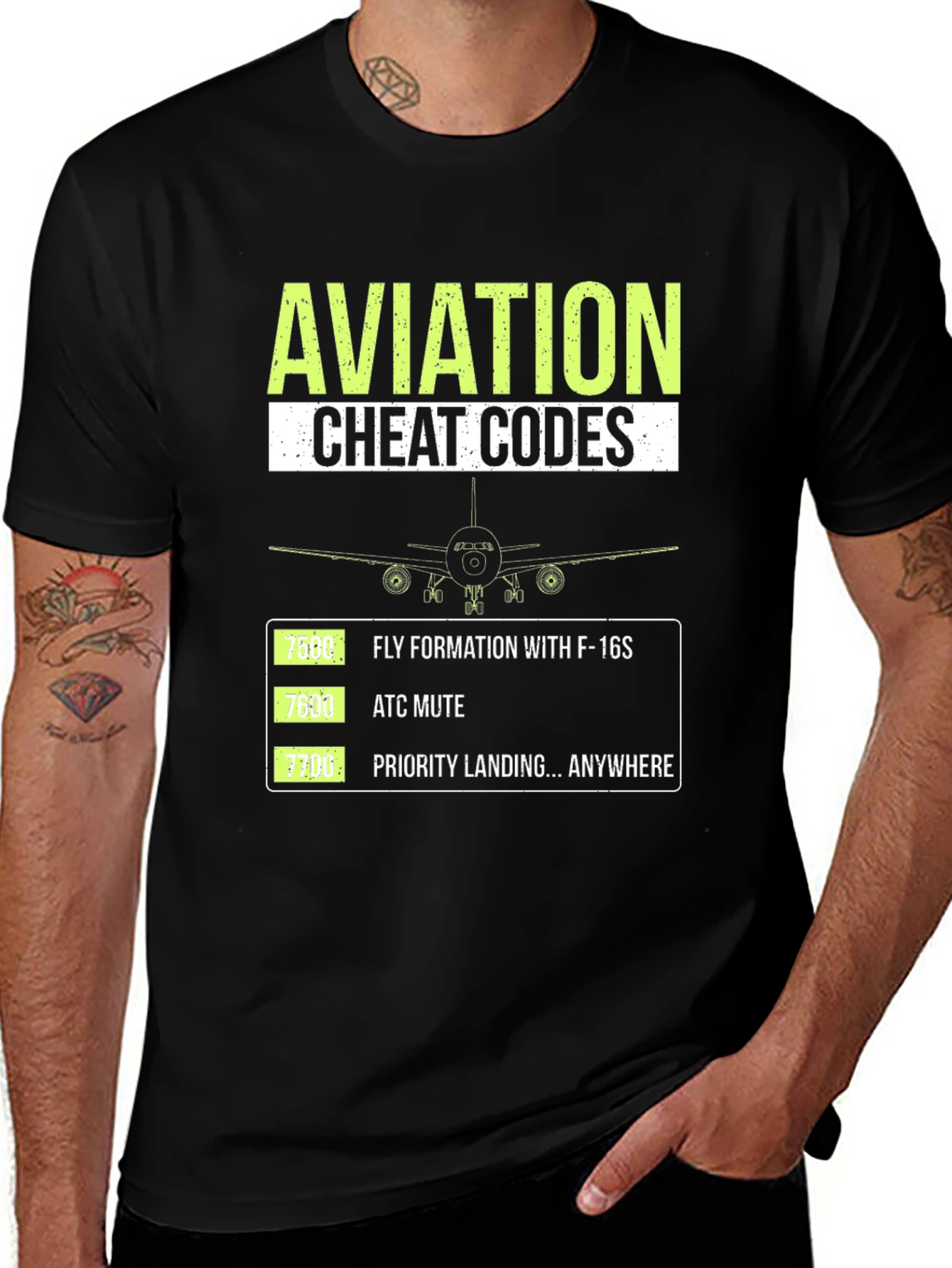 Aviation Cheat Codes Graphic T-Shirt