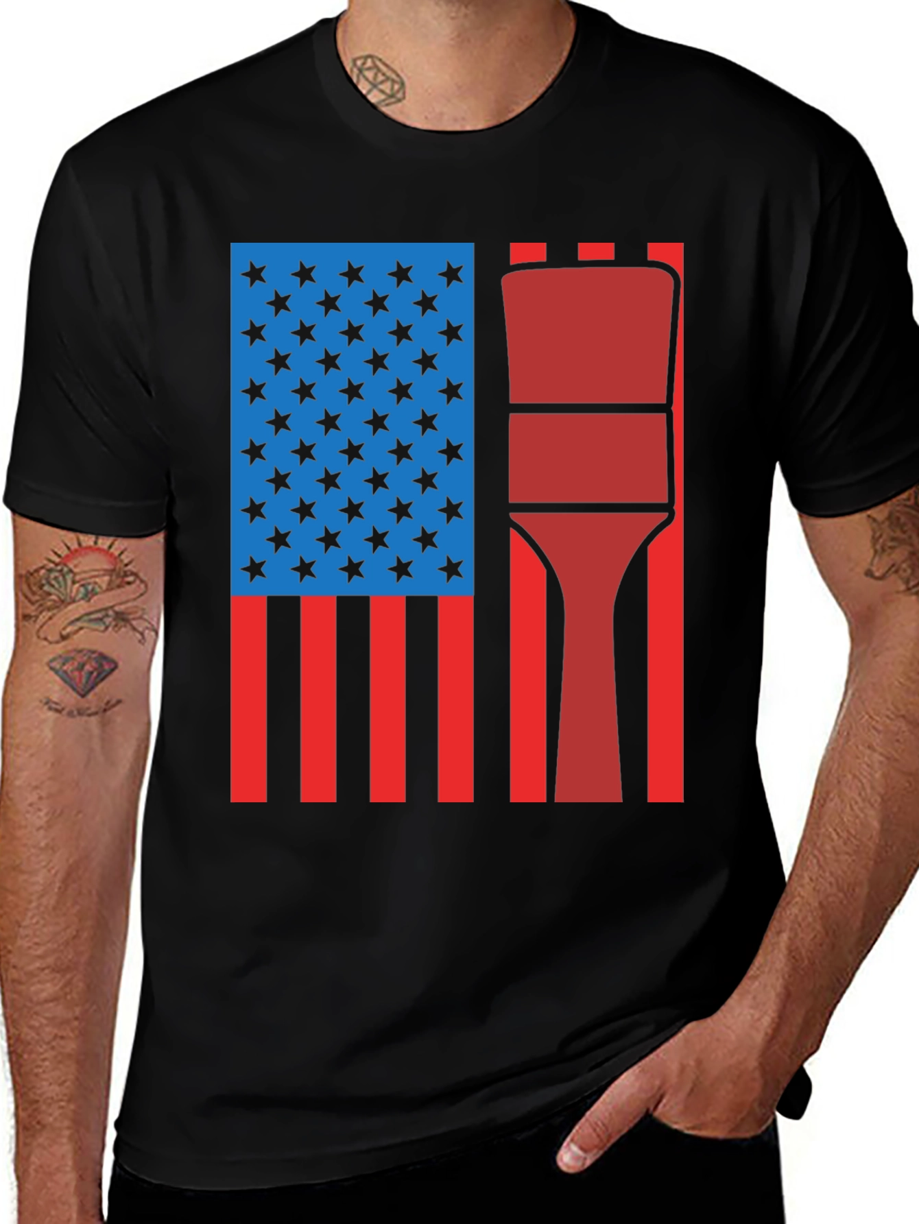 Variant 13 of American Flag Firefighter T-Shirt - Patriotic Pride