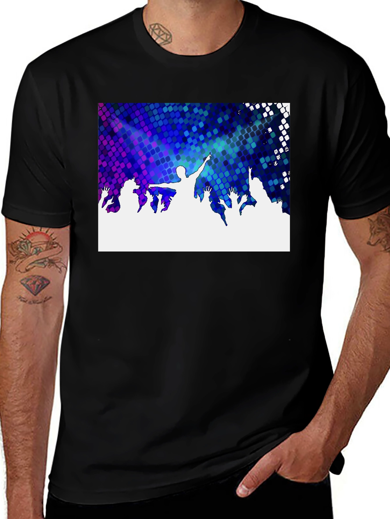 Variant 15 of Rave Party T-Shirt - Black Cotton Blend