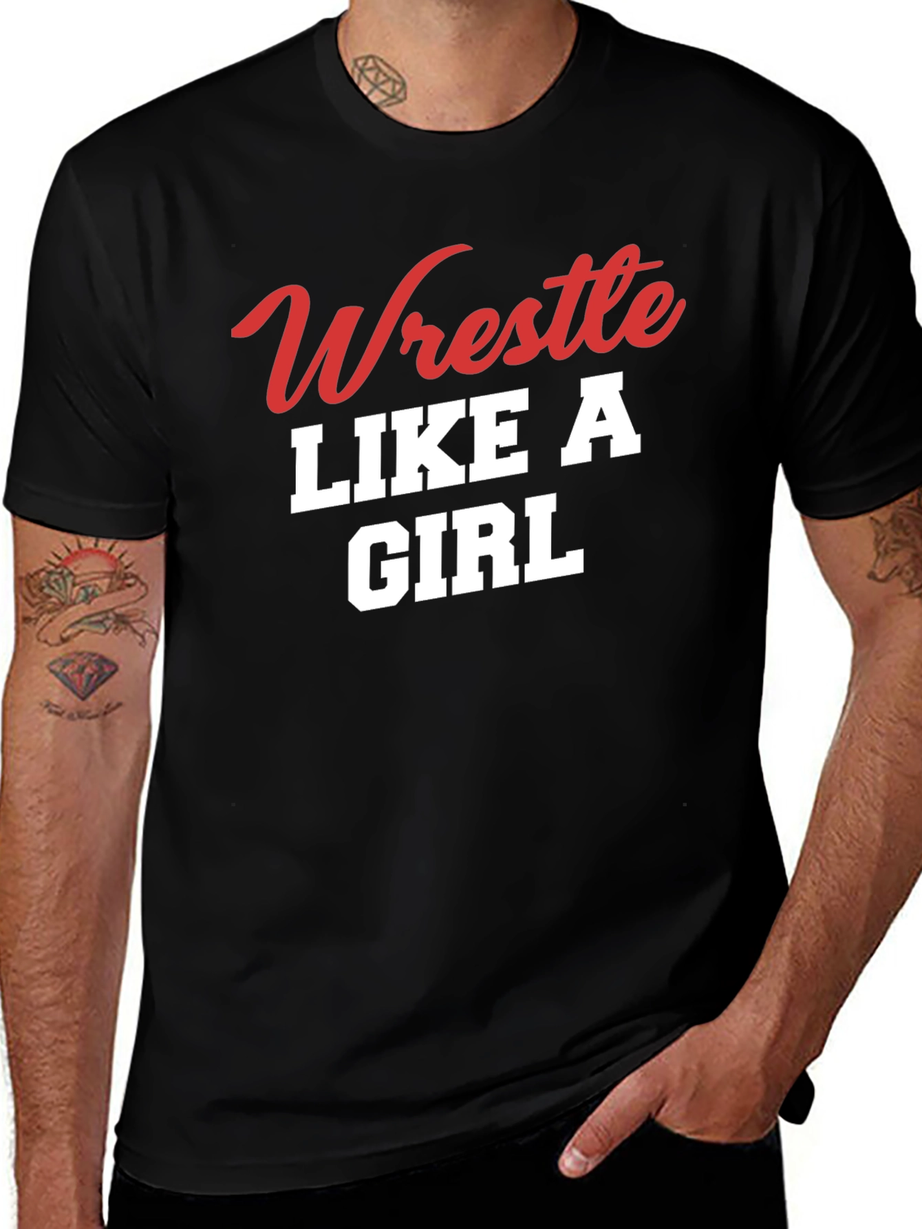 Variant 28 of Wrestle Like a Girl T-Shirt - Black