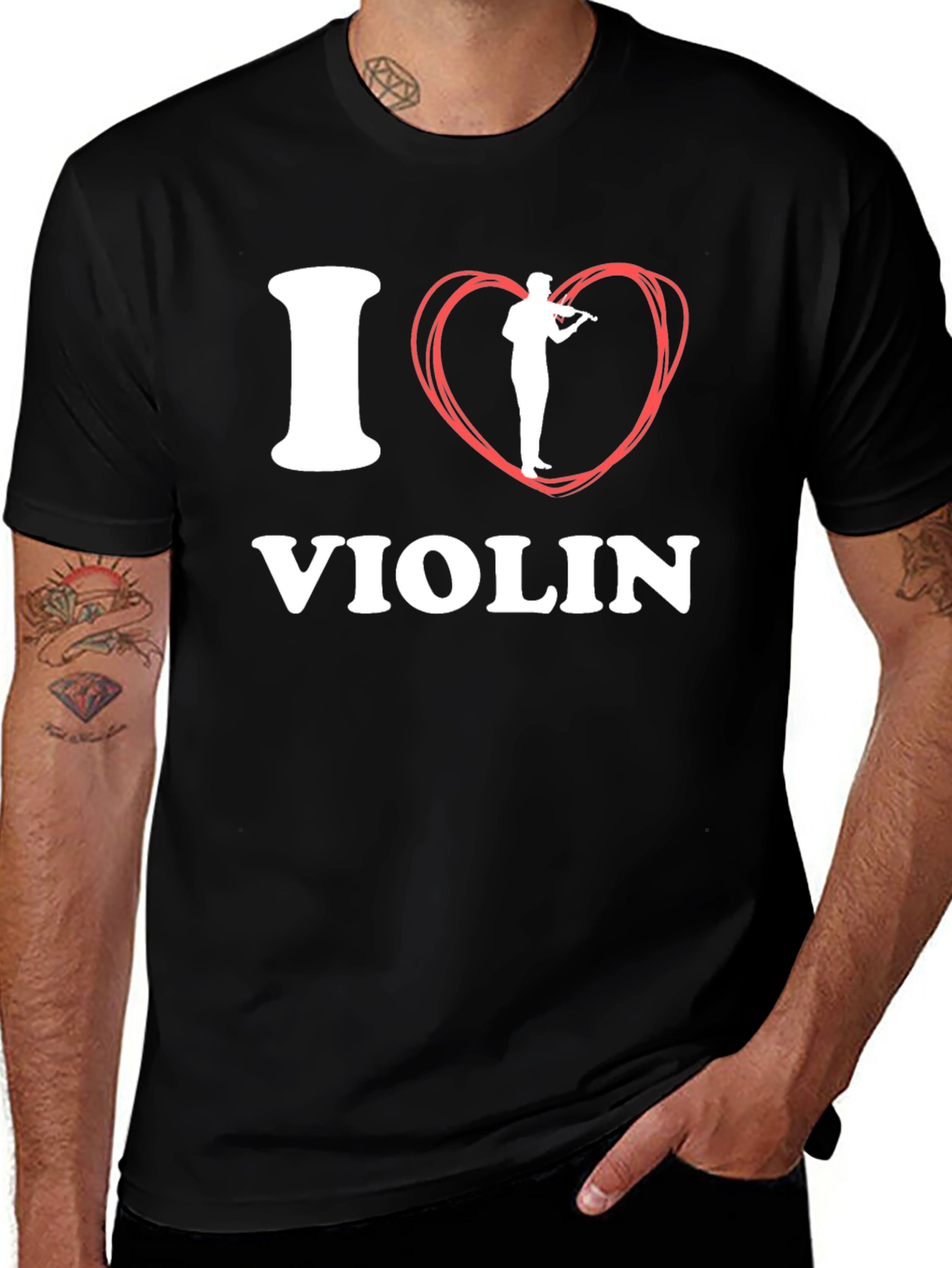 Variant 21 of I Love Violin Graphic Tee - Musician's T-Shirt