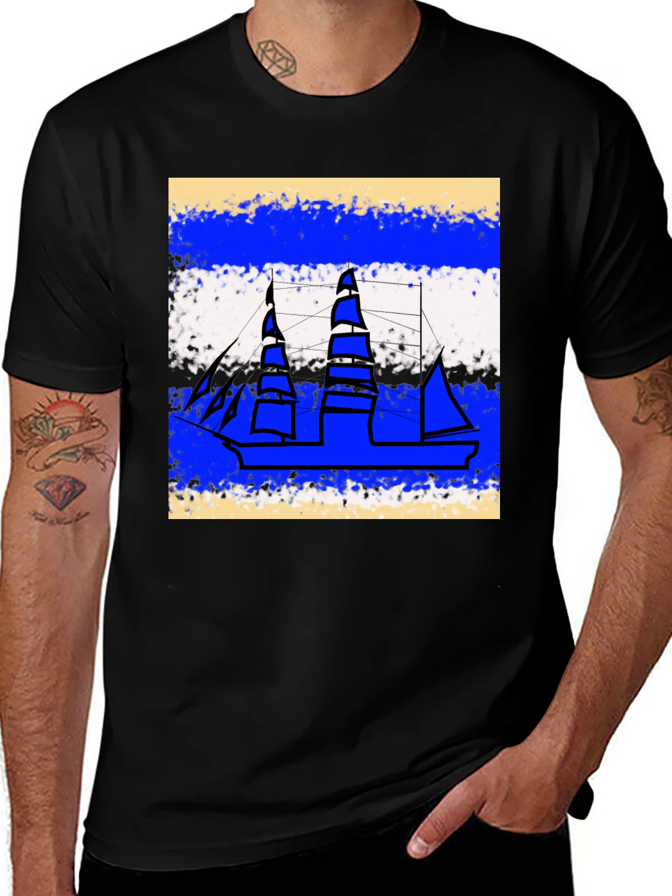 Variant 20 of Nautical Ship Graphic Tee - Casual Style