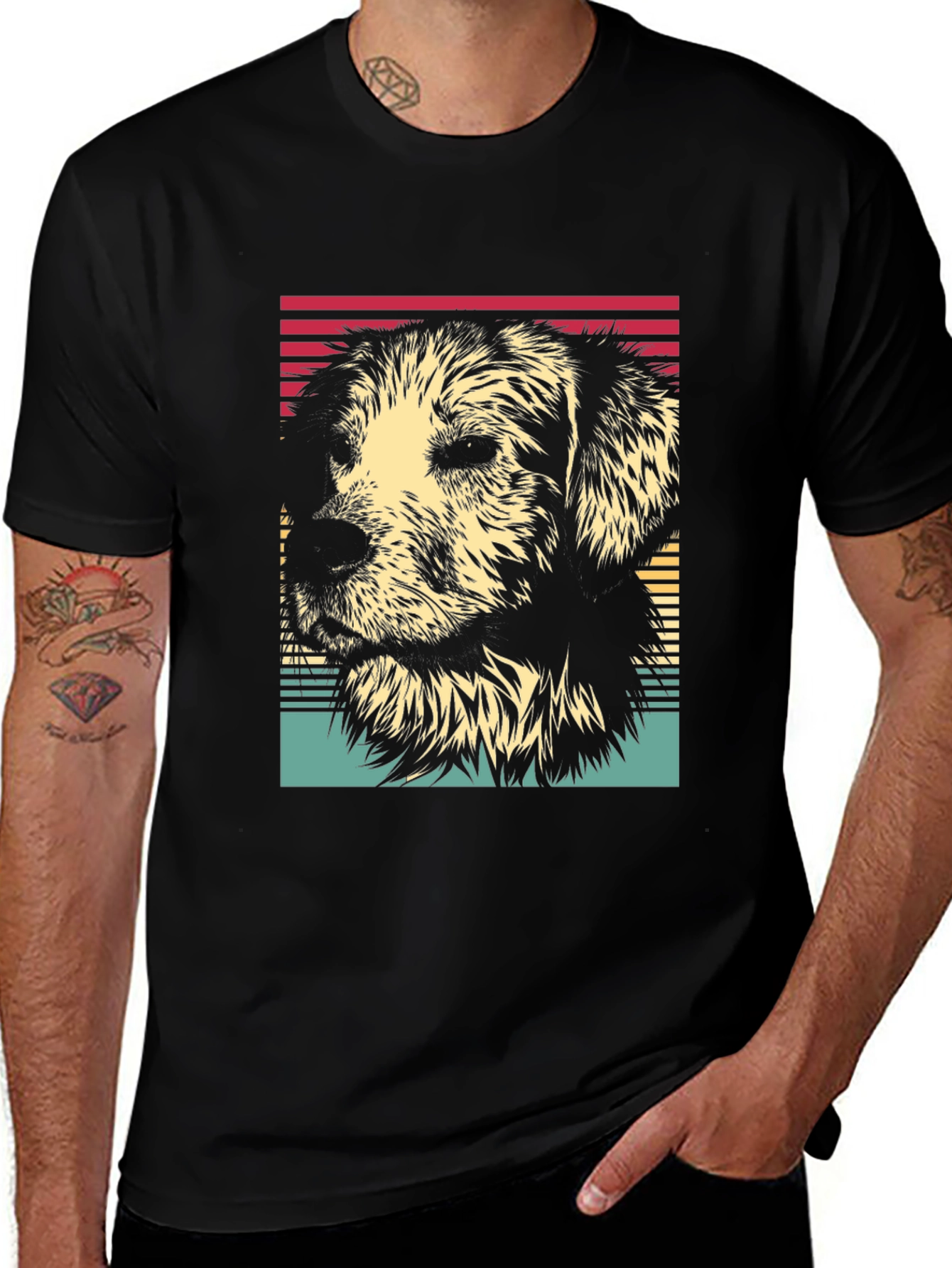 Variant 22 of Retro Dog Graphic T-Shirt - Black