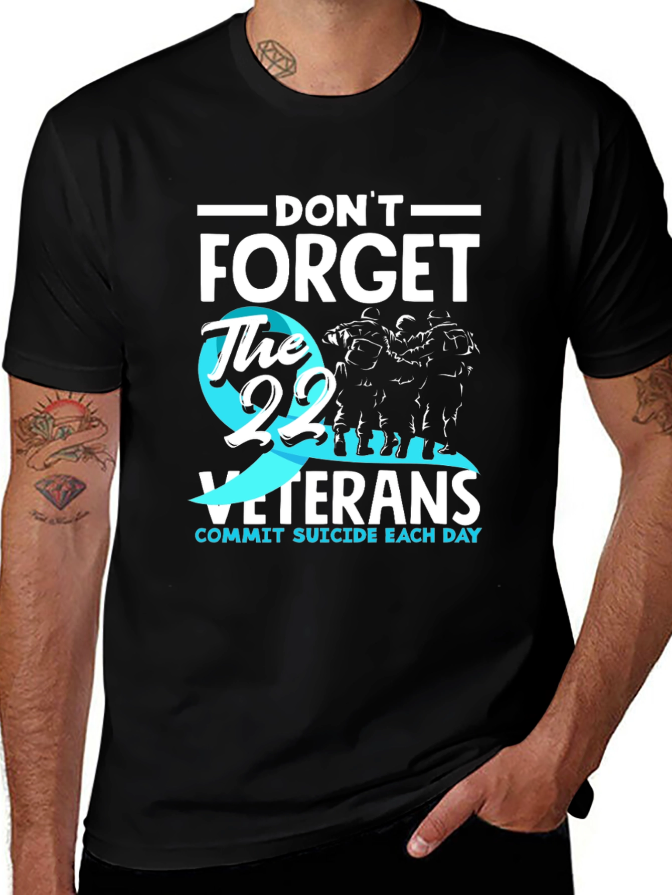 Variant 26 of Don't Forget The 22 Veterans Suicide Awareness T-Shirt