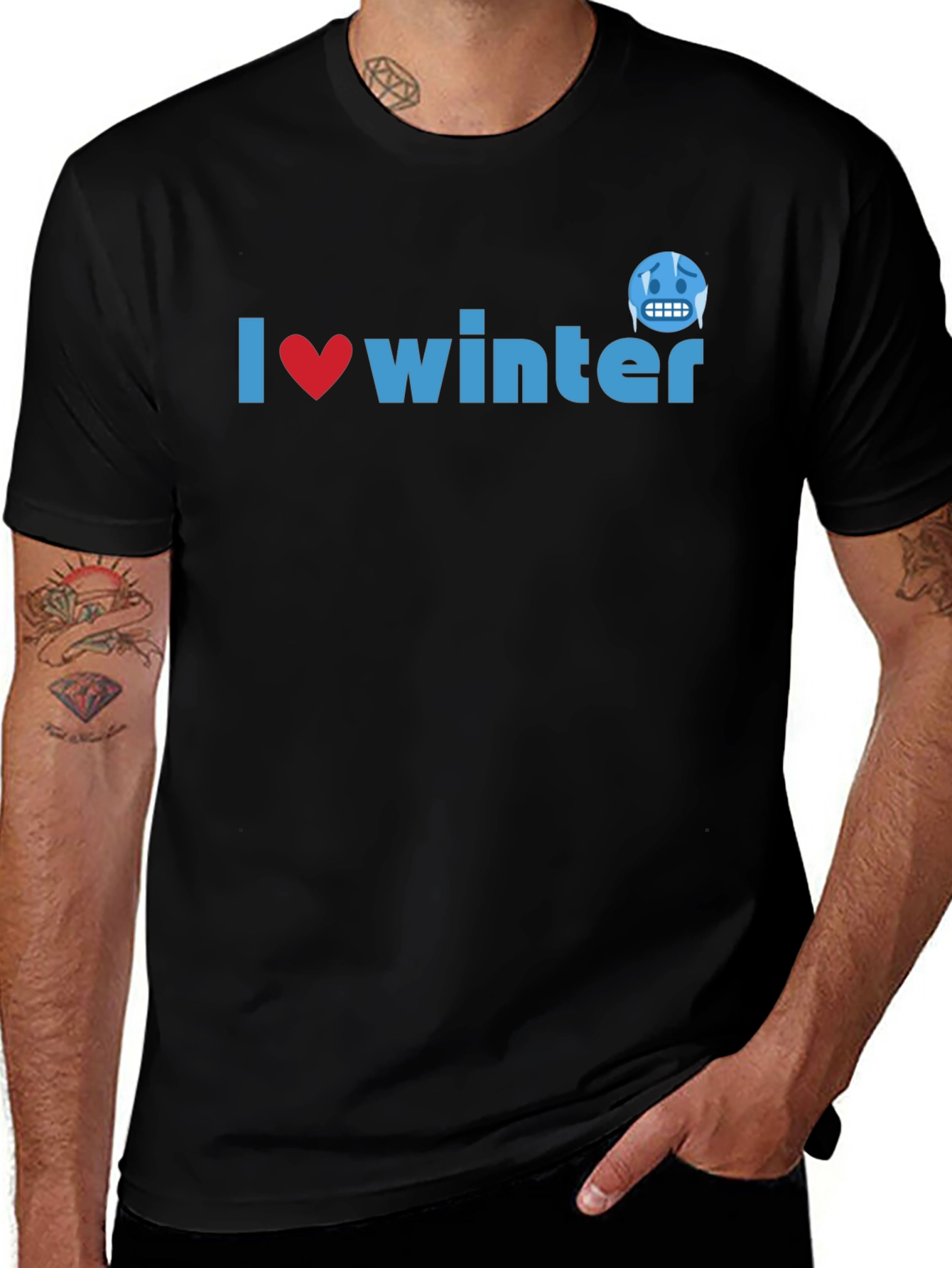 Variant 26 of I Love Winter Graphic Tee - Unisex Black T-Shirt