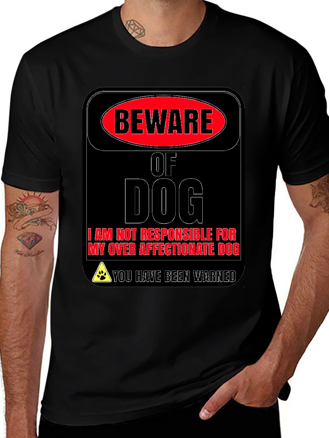 Variant 25 of Beware of Dog Novelty Graphic T-Shirt