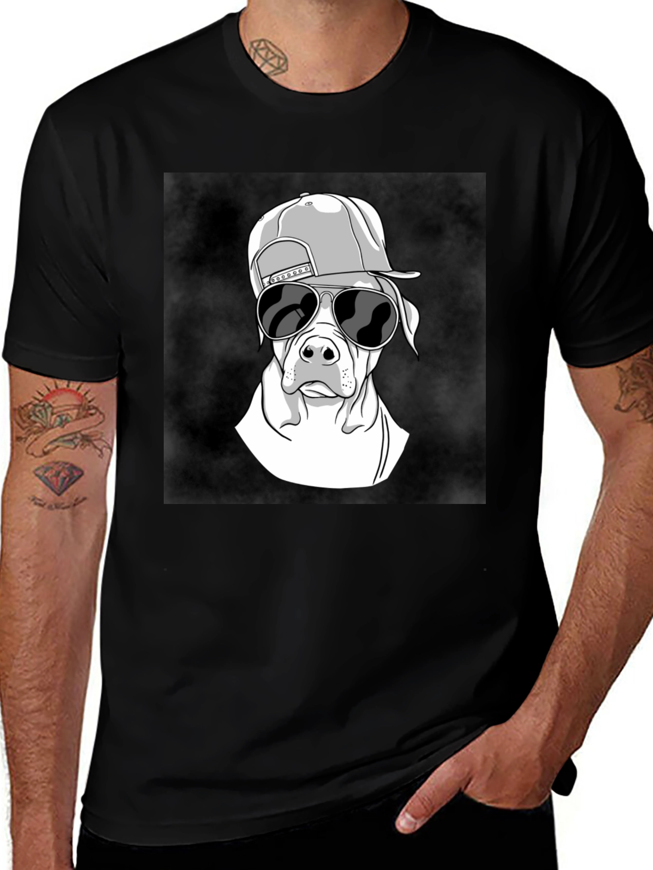 Variant 8 of Cool Dog Graphic Tee - Black