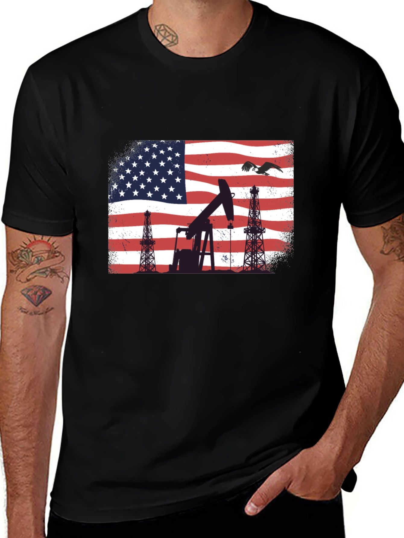 Variant 10 of American Pride Oil Rig T-Shirt