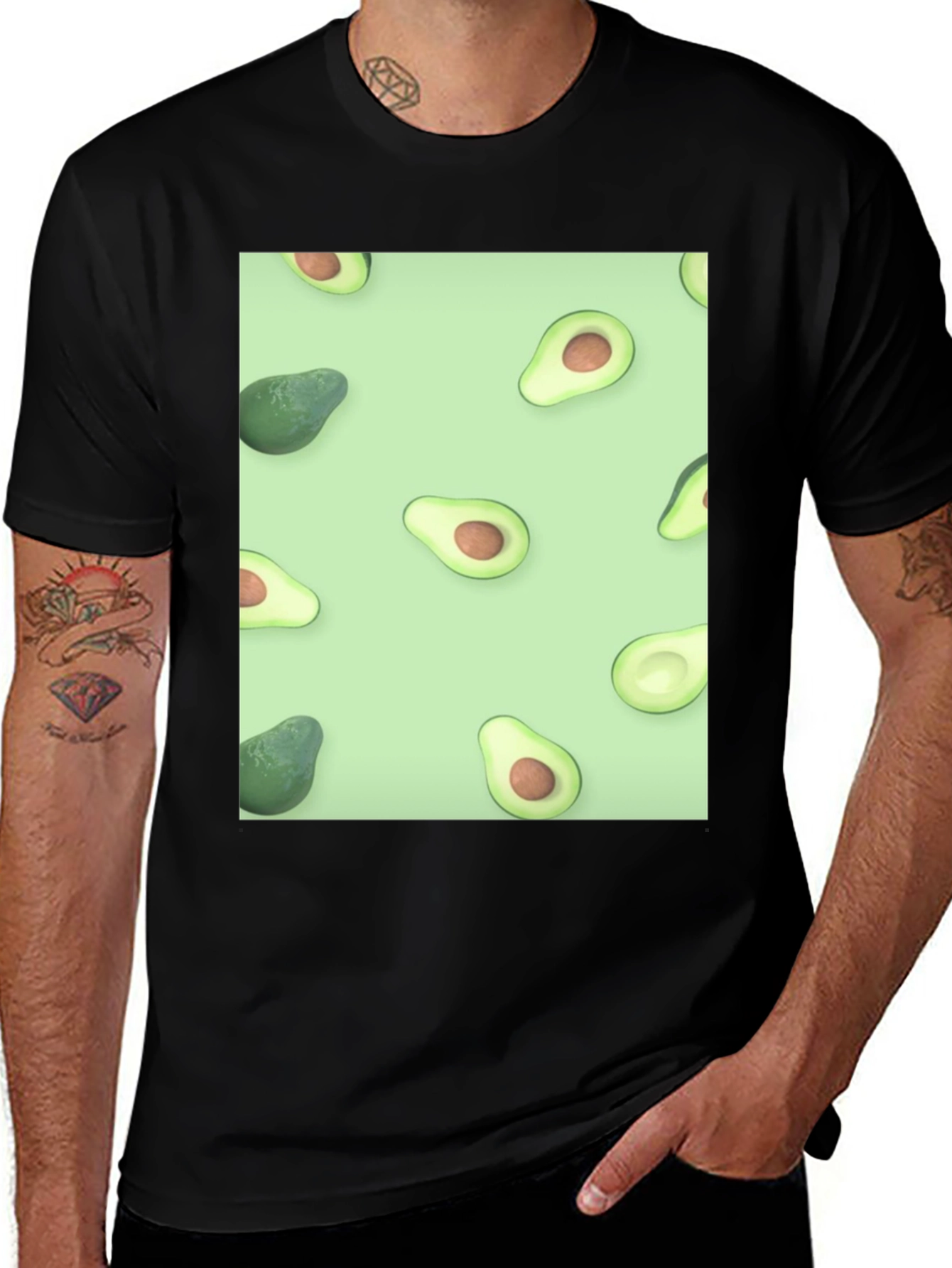 Variant 23 of Avocado Patterned T-Shirt - Stylish & Unique!