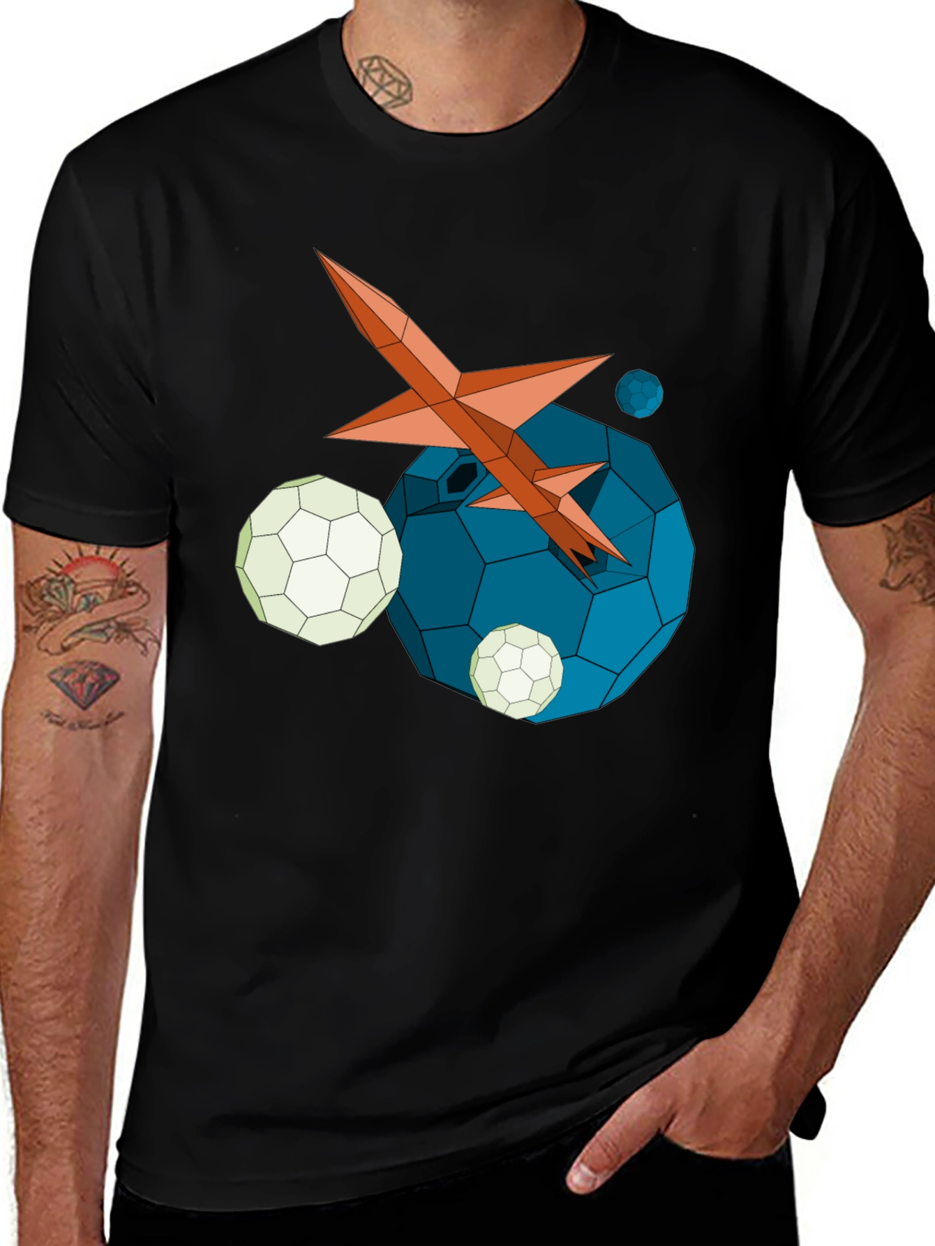 Geometric Spacecraft T-Shirt - Modern Art Tee