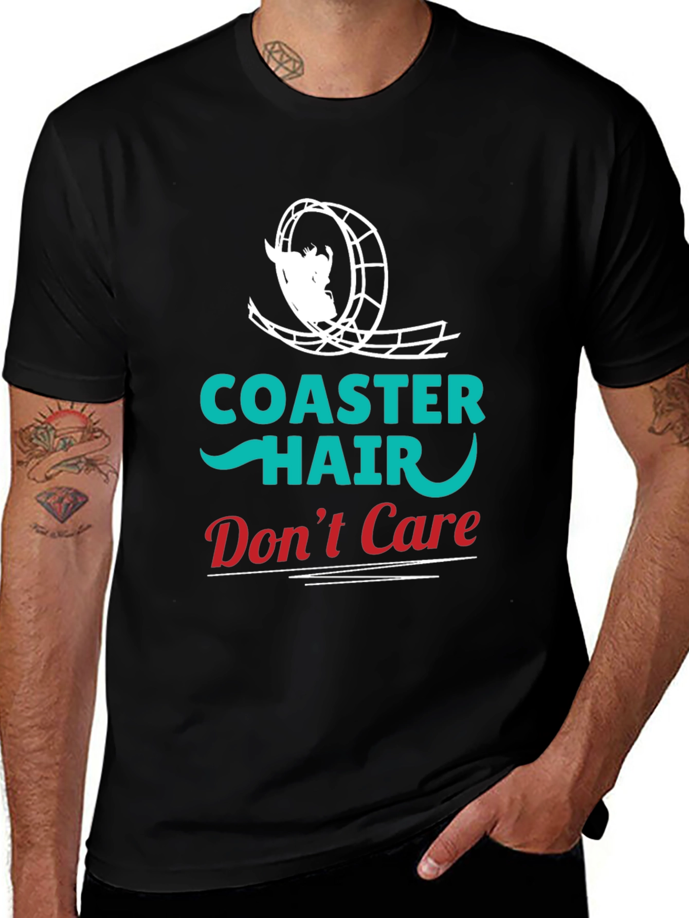 Variant 25 of Coaster Hair Don't Care Black T-Shirt