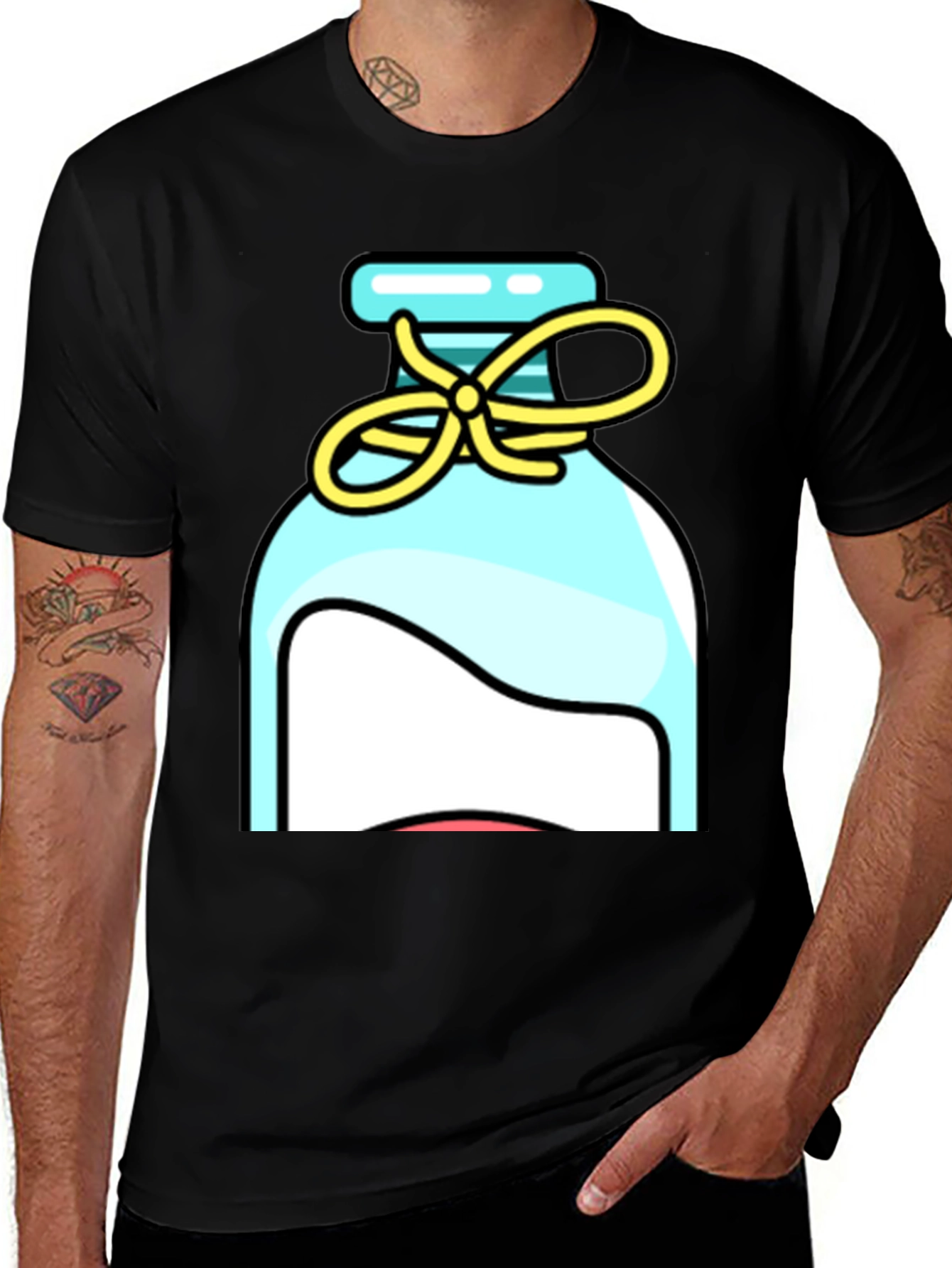 Variant 6 of Whimsical Bottle Graphic Tee - Stylish Unisex T-Shirt