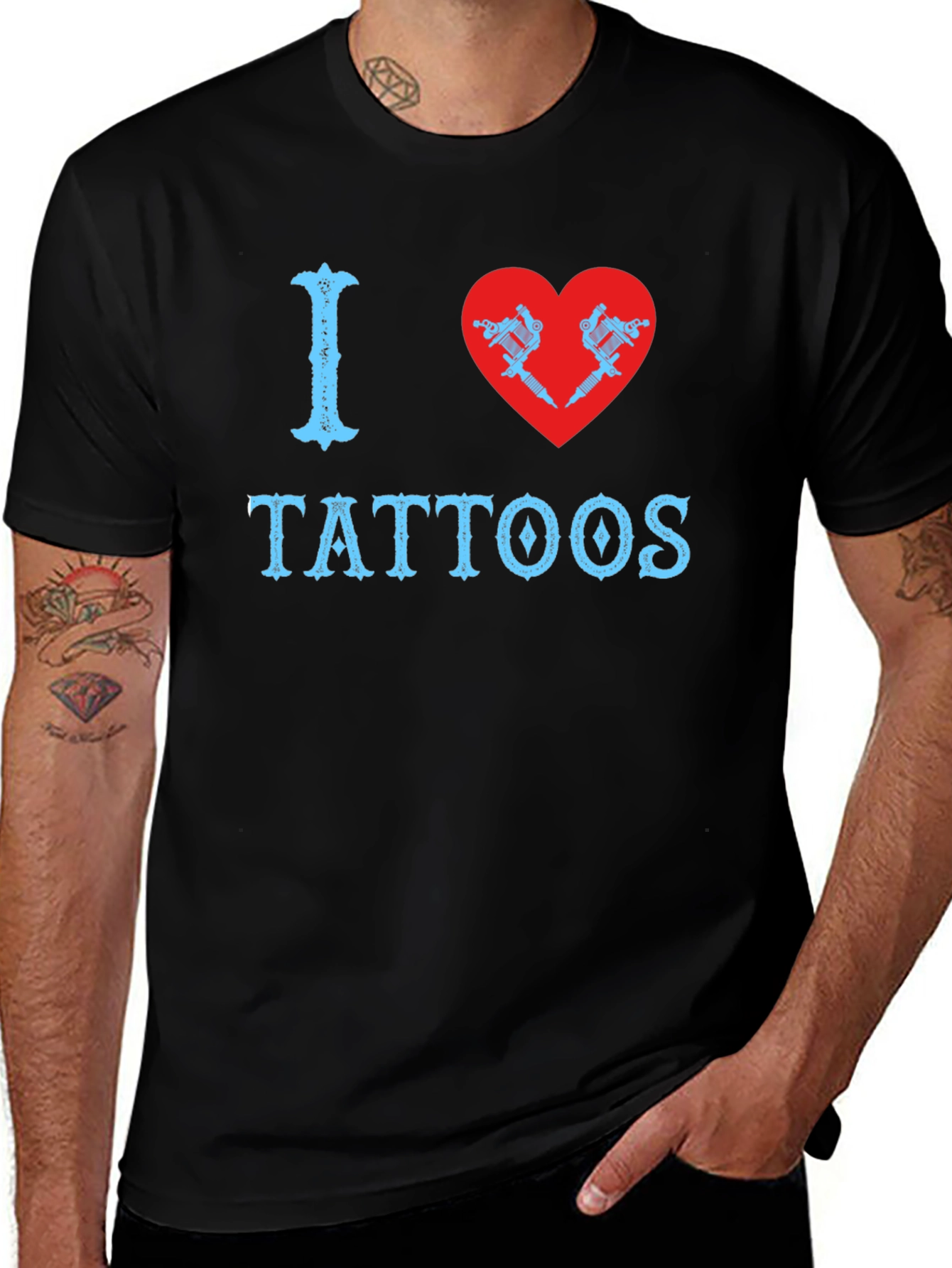 Variant 9 of I Love Tattoos T-Shirt - Black