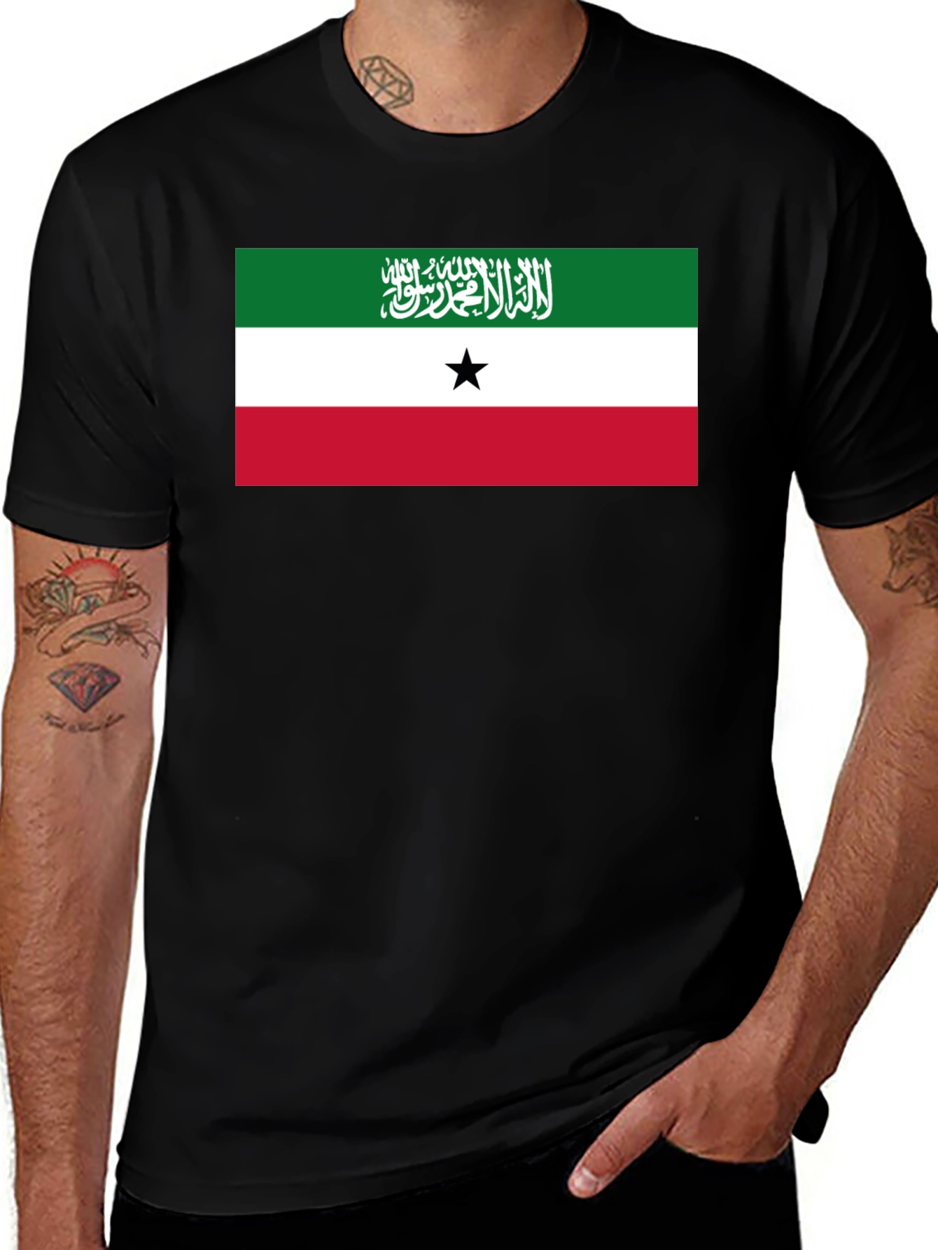 Somaliland Flag Graphic Black T-Shirt