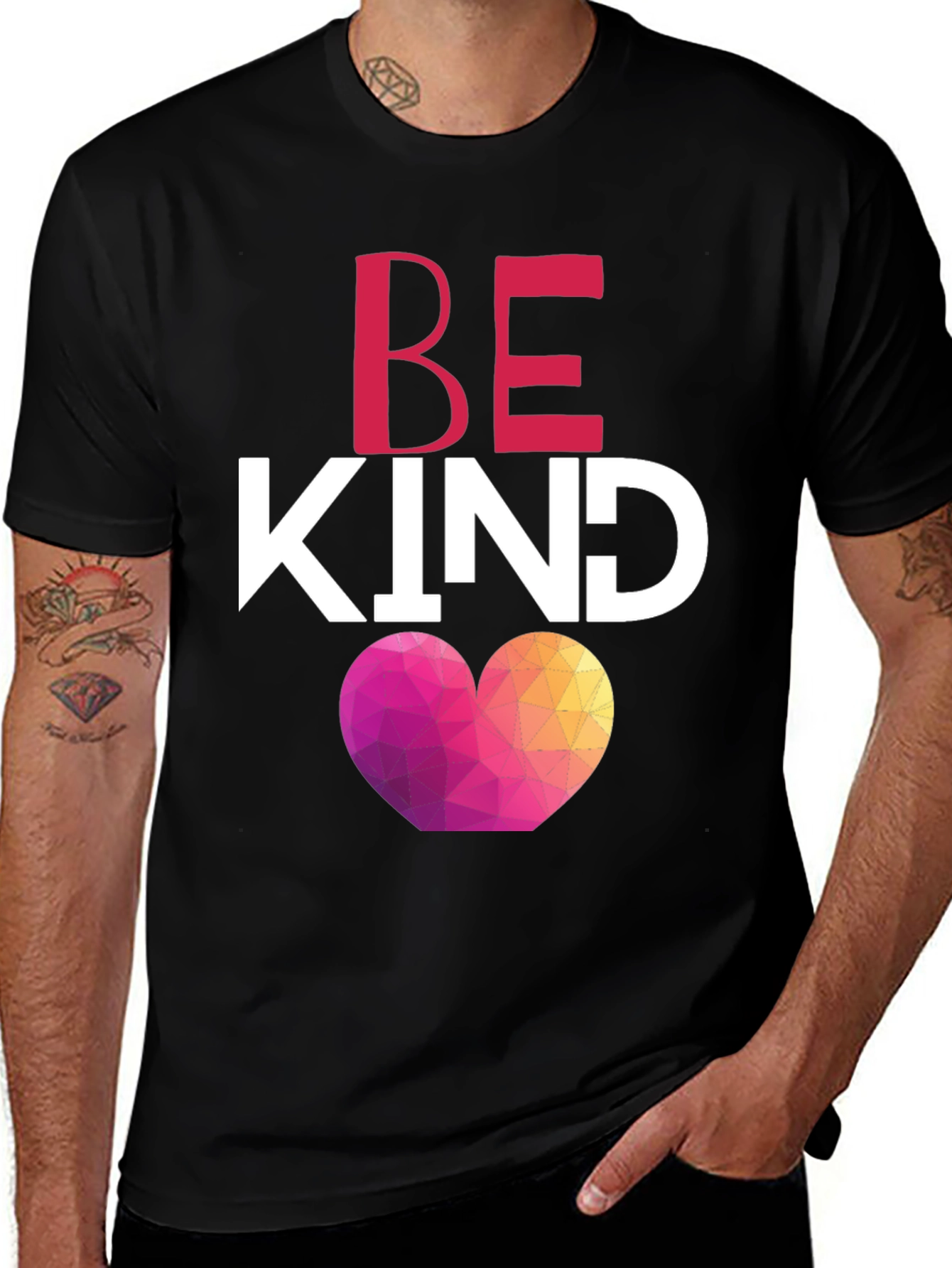 Variant 14 of Be Kind Heart Graphic Tee - Soft Cotton Blend