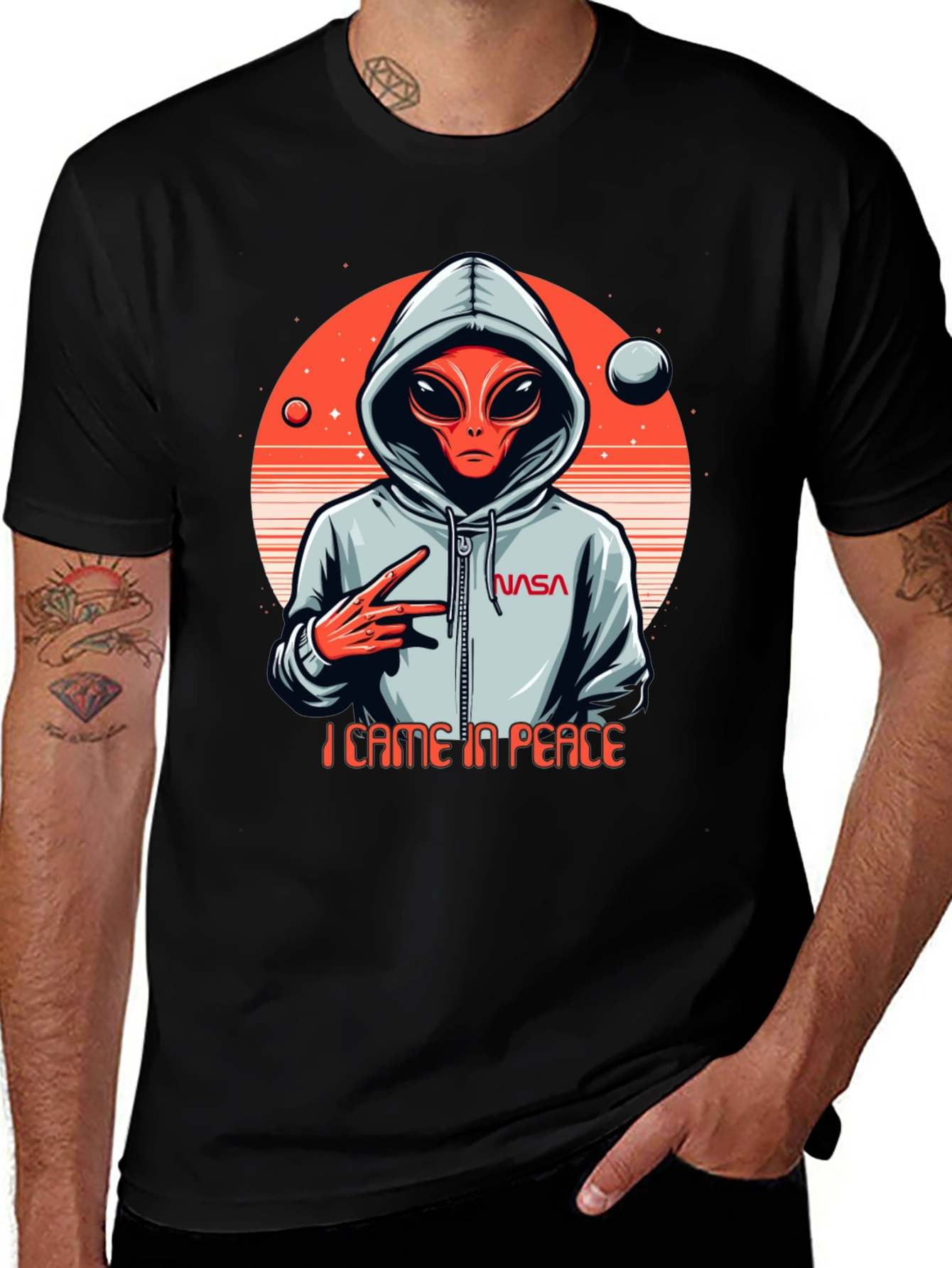 Alien Came In Peace T-Shirt NASA Graphic Tee