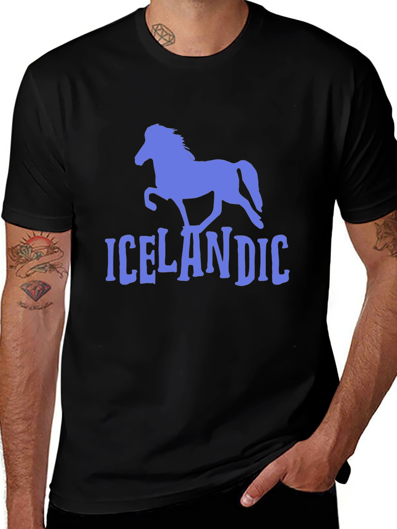 Variant 24 of Icelandic Horse Graphic Tee - Black