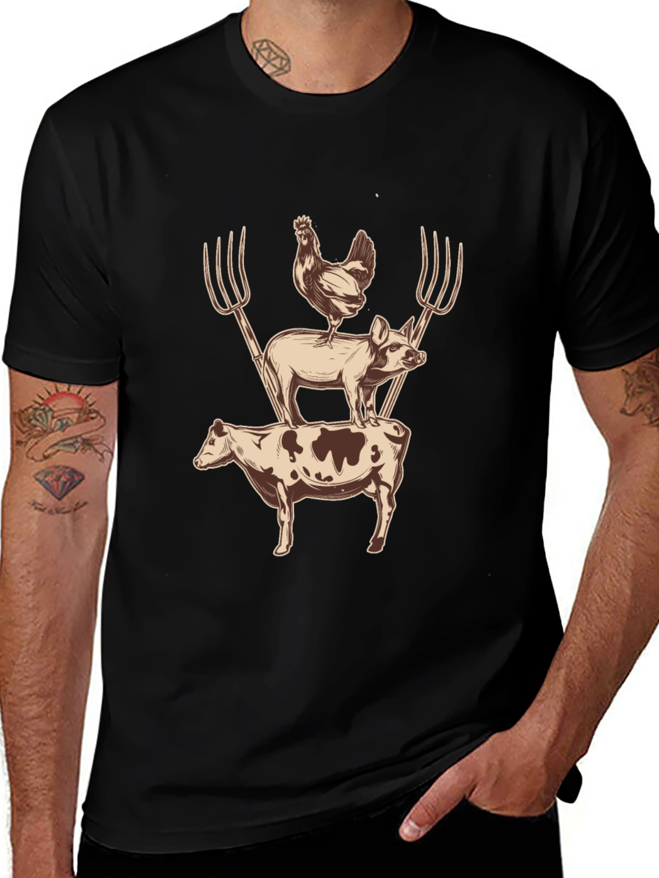 Variant 18 of Stacked Farm Animal T-Shirt