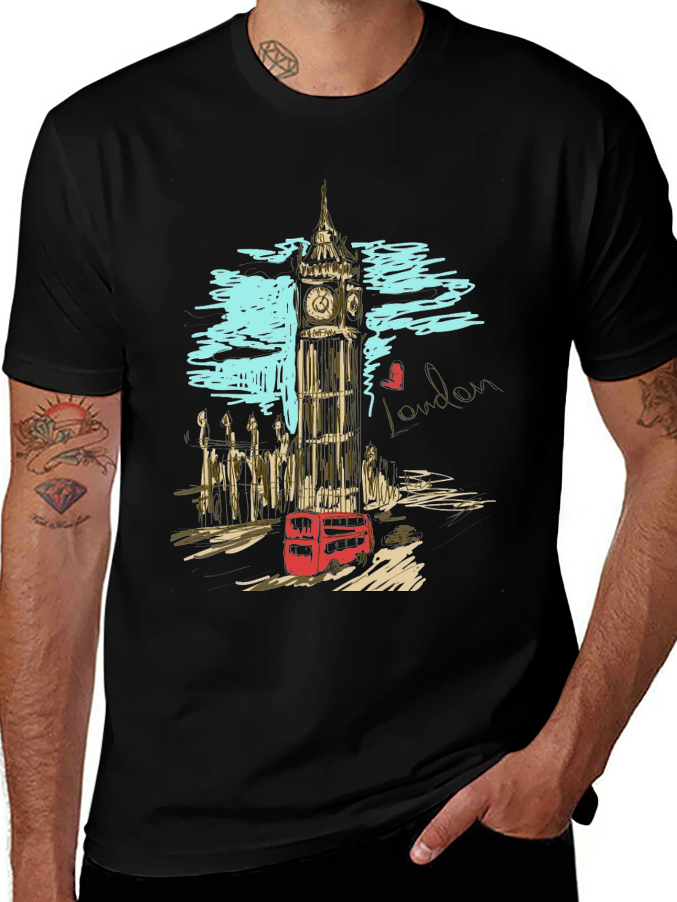 Variant 18 of London Big Ben Sketch Men's T-Shirt