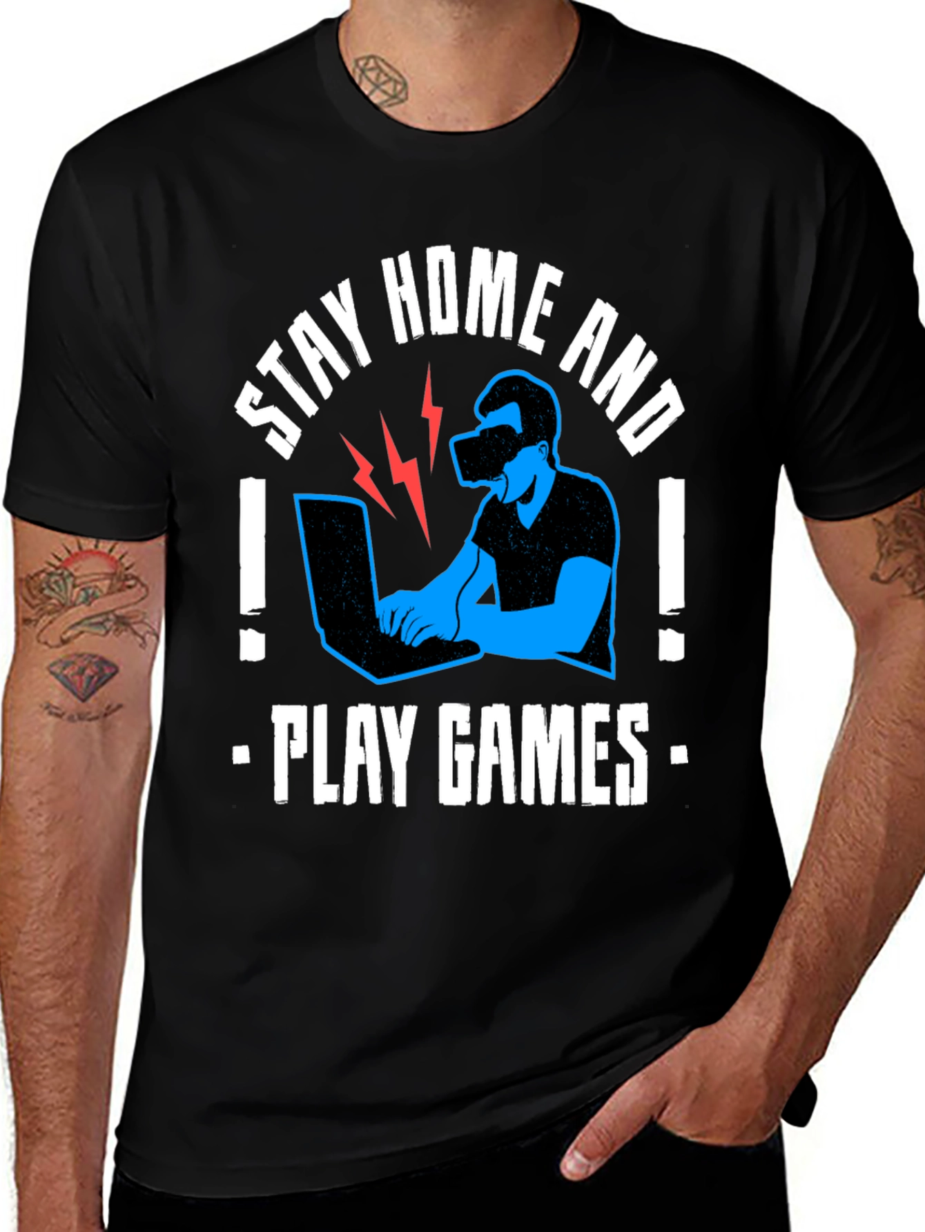 Variant 28 of Stay Home & Play Games VR T-Shirt