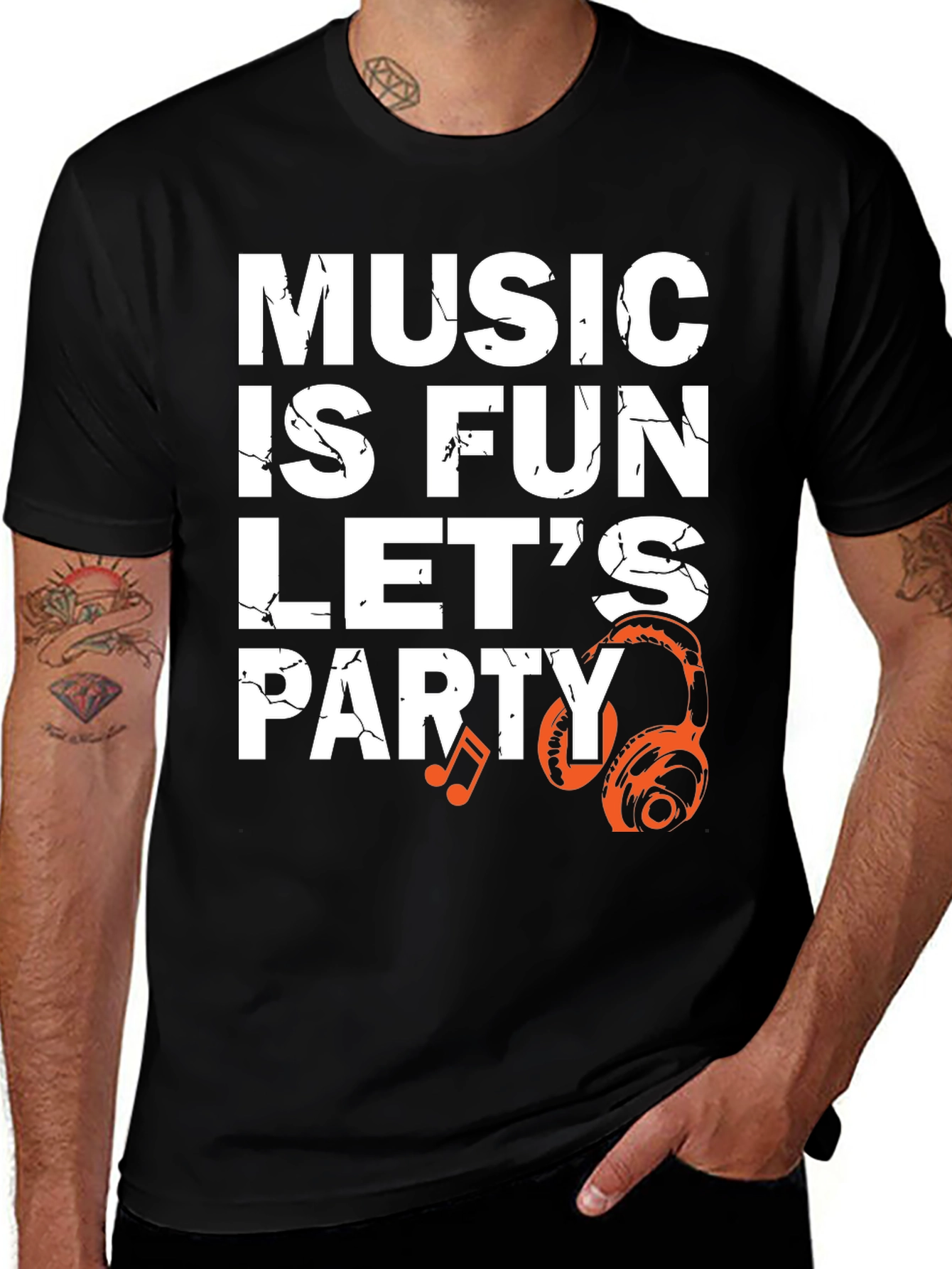 Variant 19 of Music is Fun T-Shirt - Party Headphones Graphic Tee