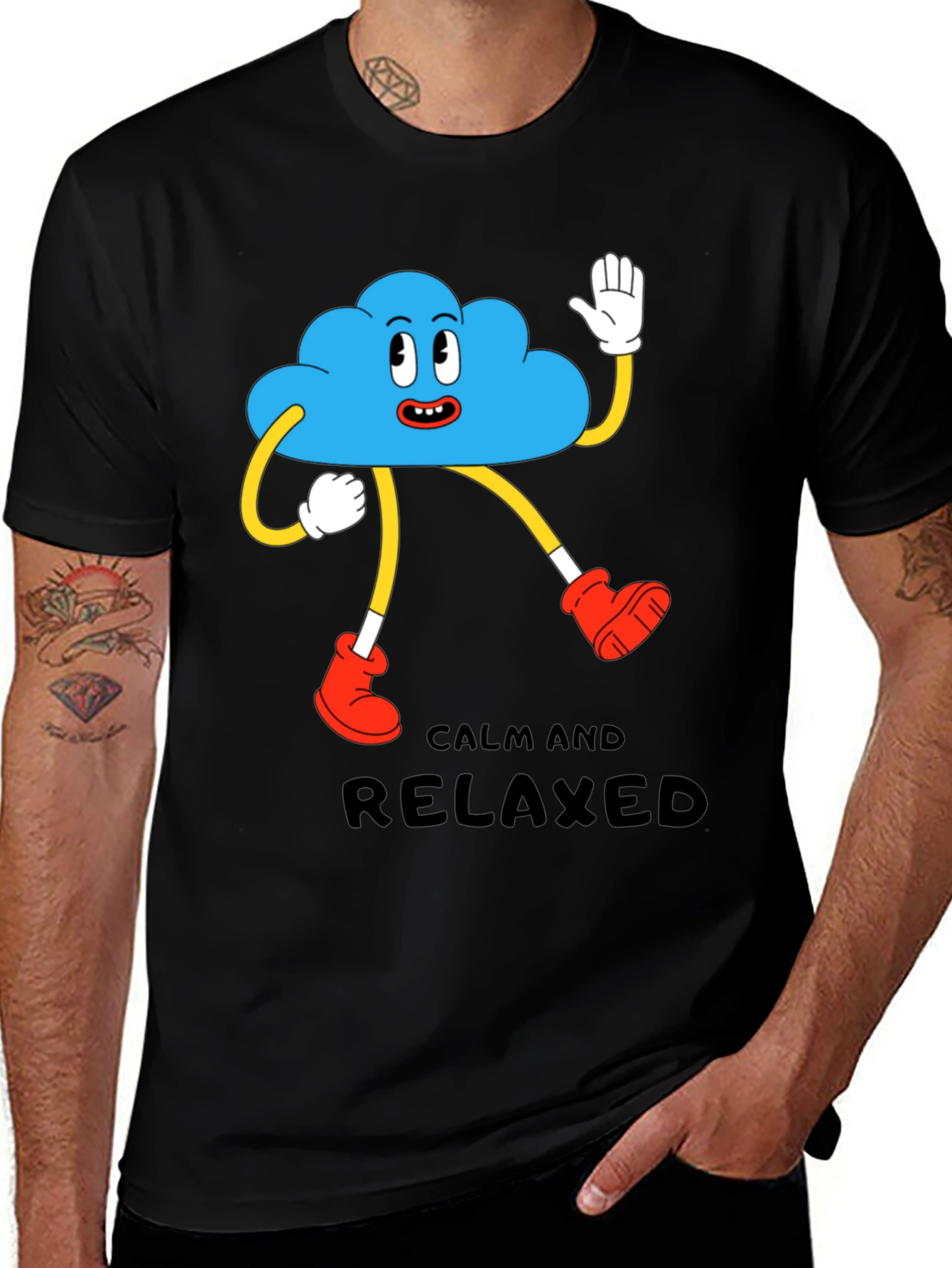 Variant 23 of Calm & Relaxed Cartoon Cloud Graphic T-Shirt