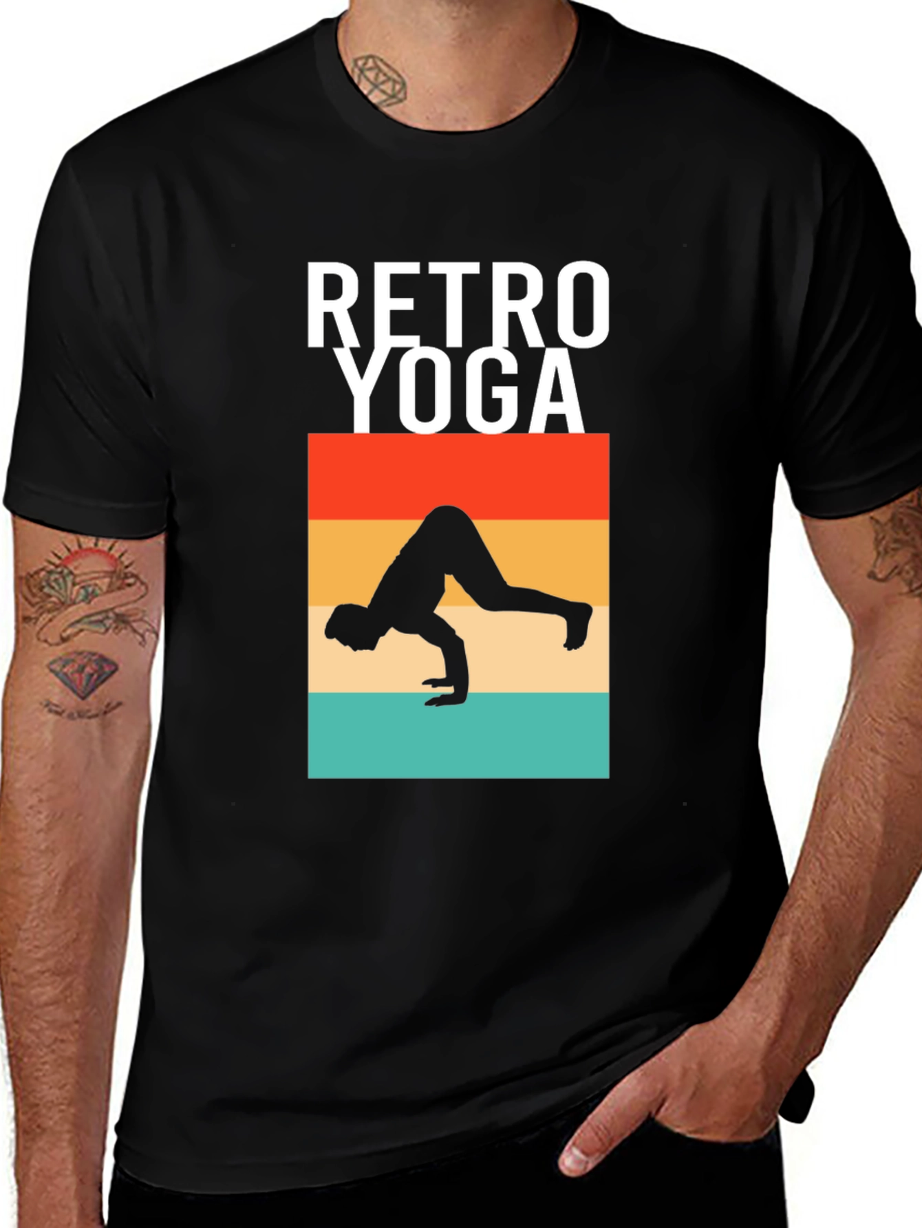 Variant 28 of Retro Yoga Pose Graphic T-Shirt