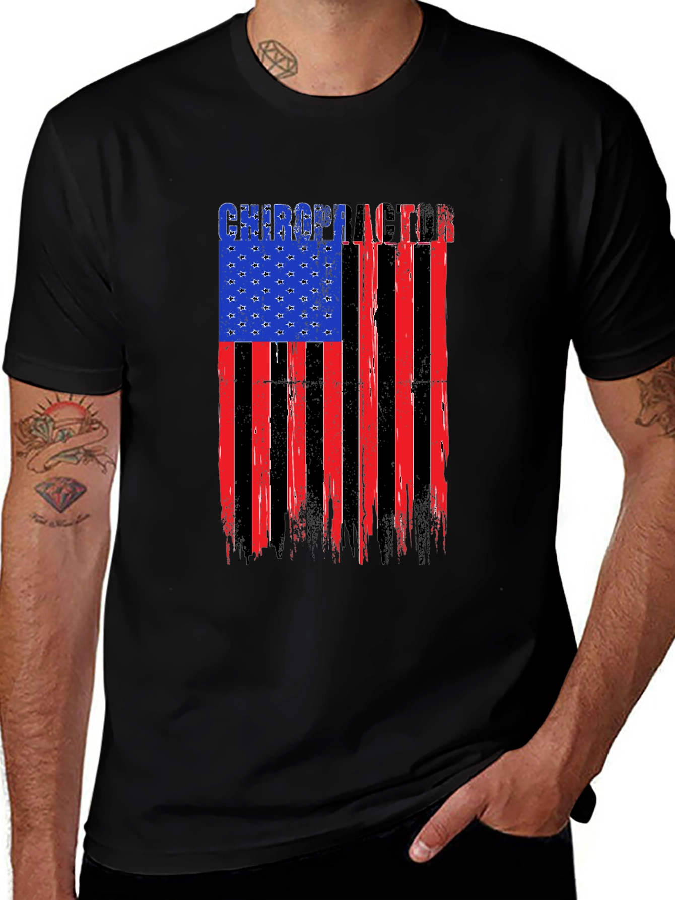 Variant 12 of Chiropractor American Flag T-Shirt
