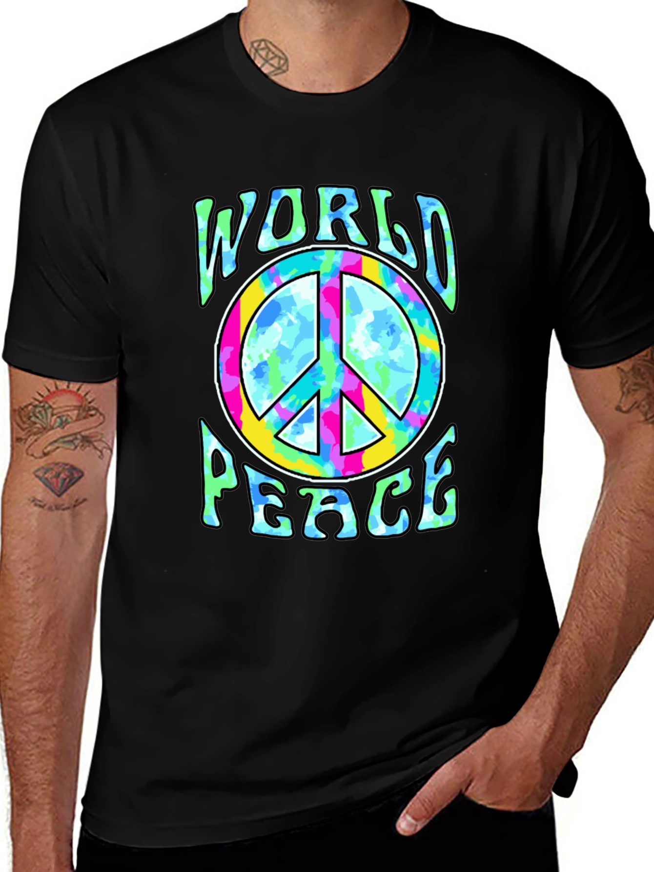 Variant 11 of World Peace Tie-Dye Graphic Tee