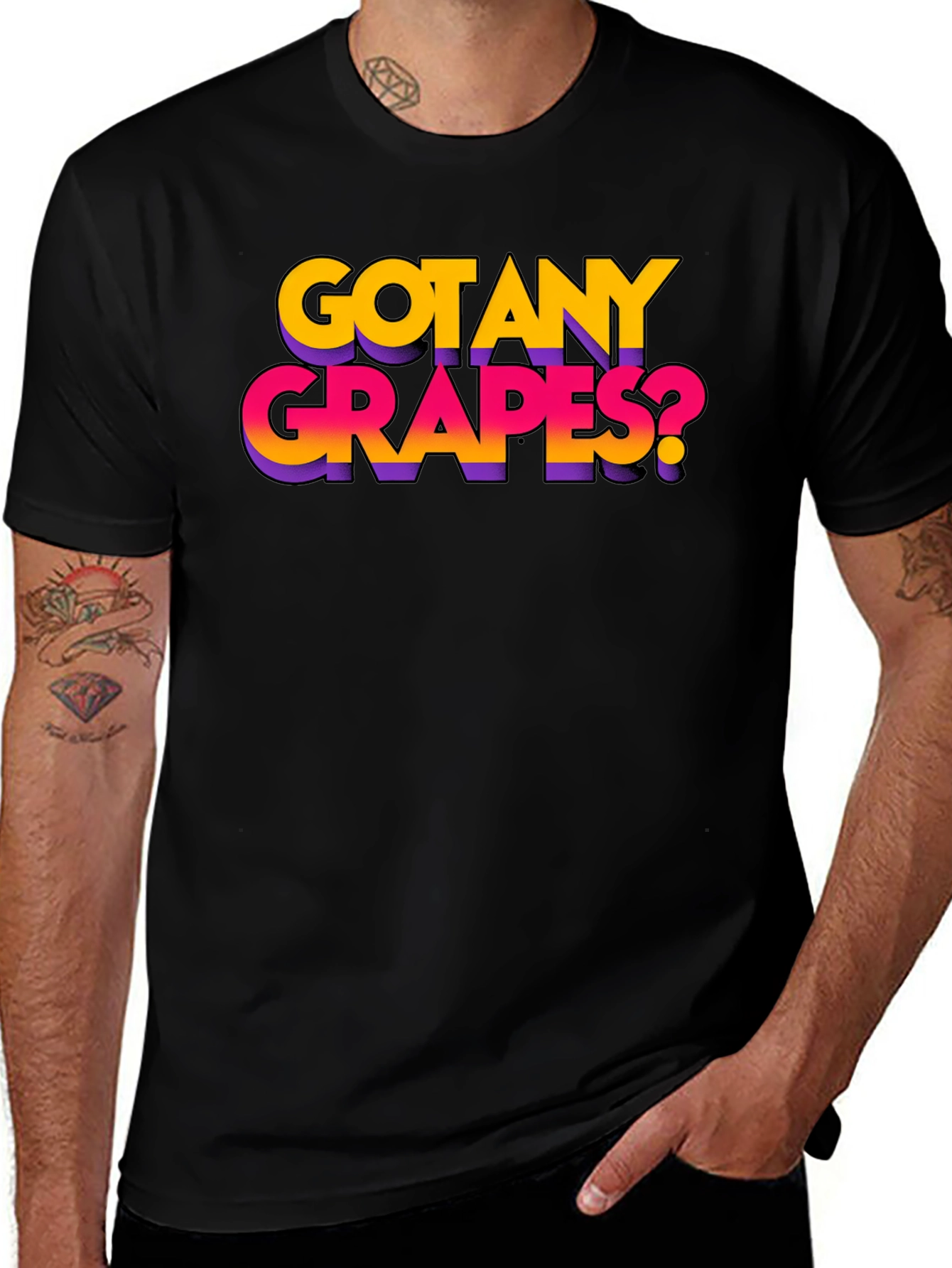 Variant 8 of Got Any Grapes? Black Graphic T-Shirt