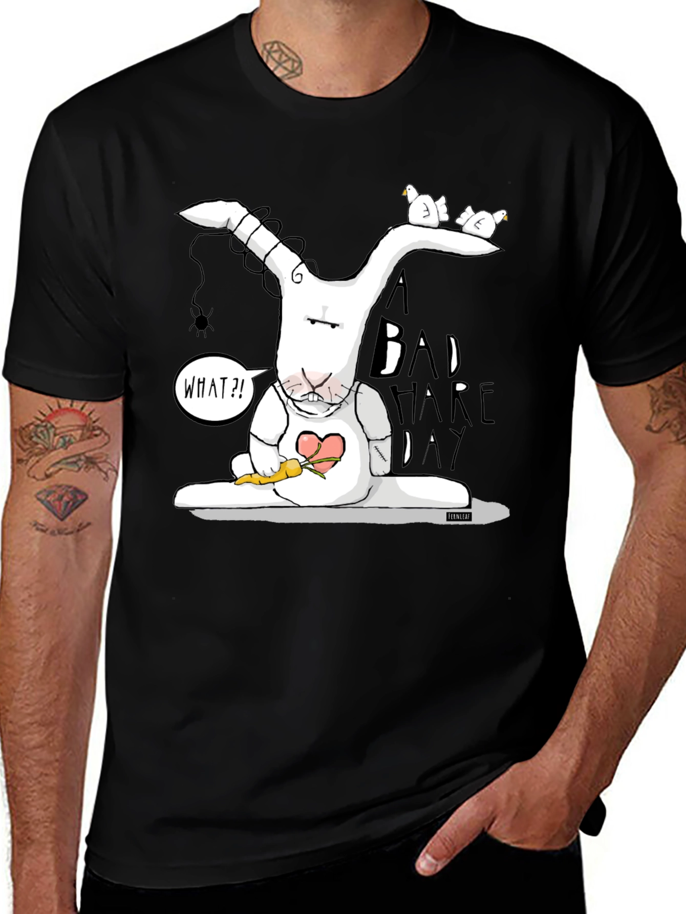 Variant 16 of Bad Hare Day Tee - Funny Cartoon Rabbit Graphic T-Shirt