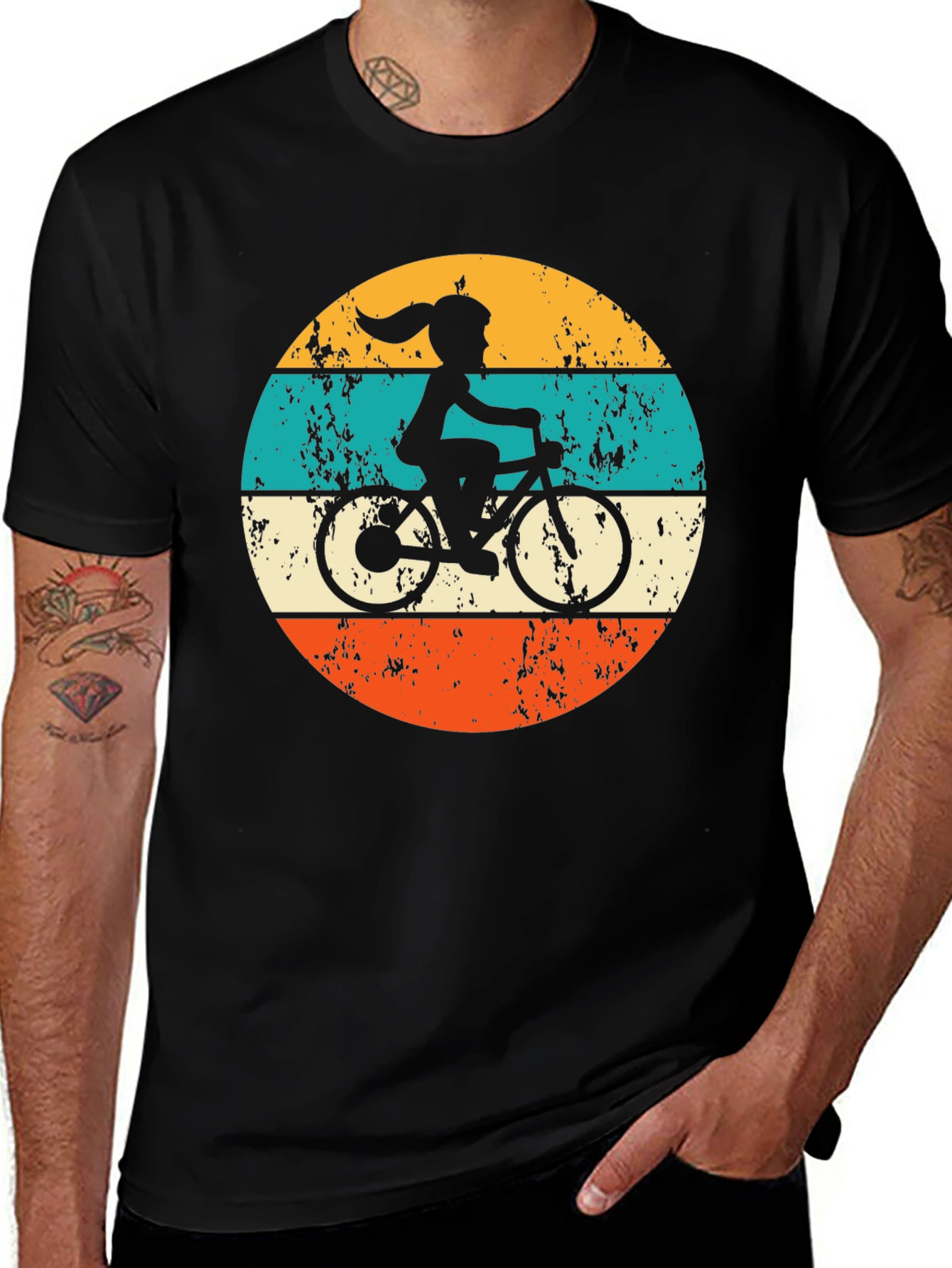 Variant 17 of Retro Cyclist Girl T-Shirt