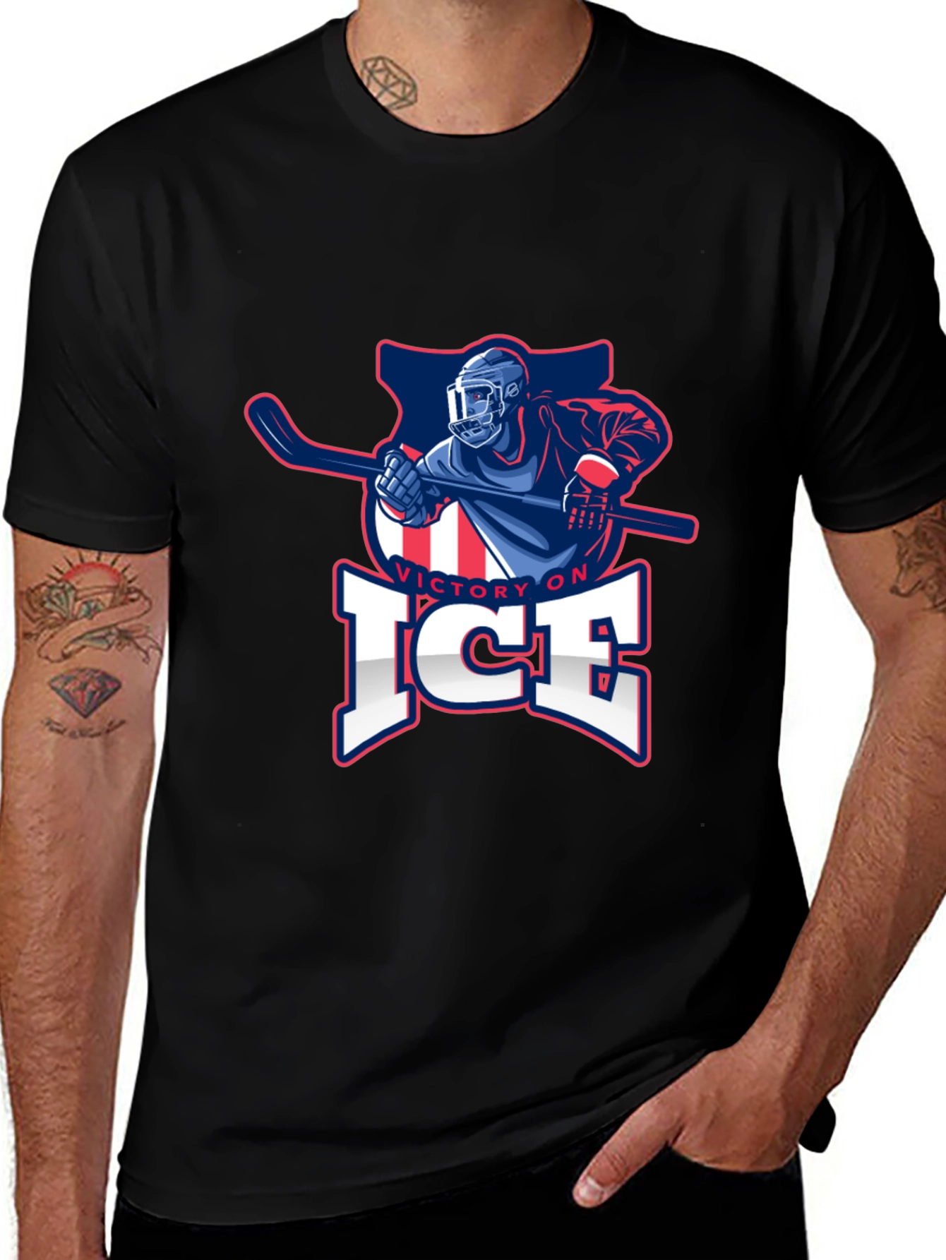 Variant 25 of Victory On Ice Hockey Graphic T-Shirt