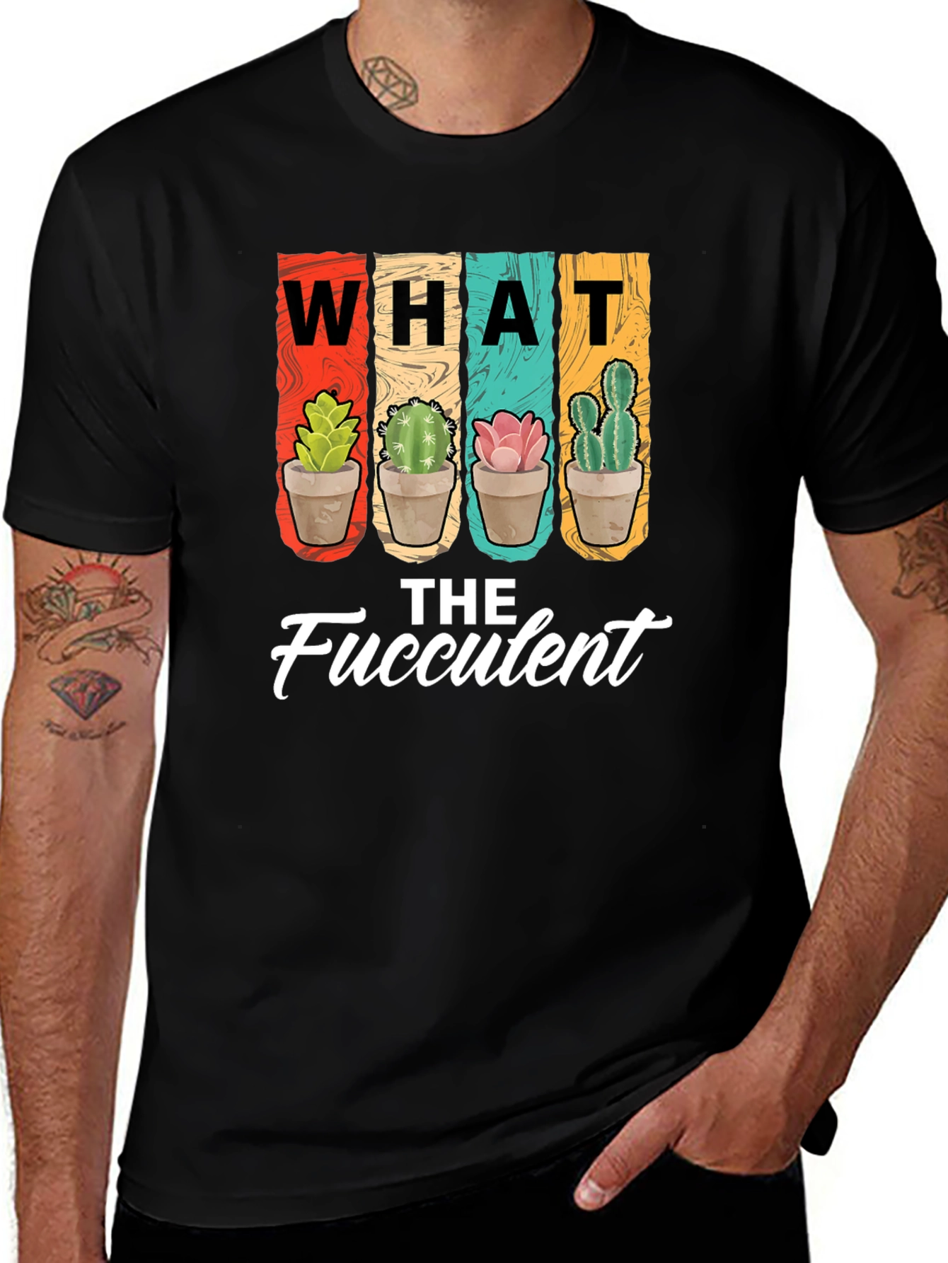 Variant 16 of What the Fucculent T-Shirt - Funny Cactus Tee