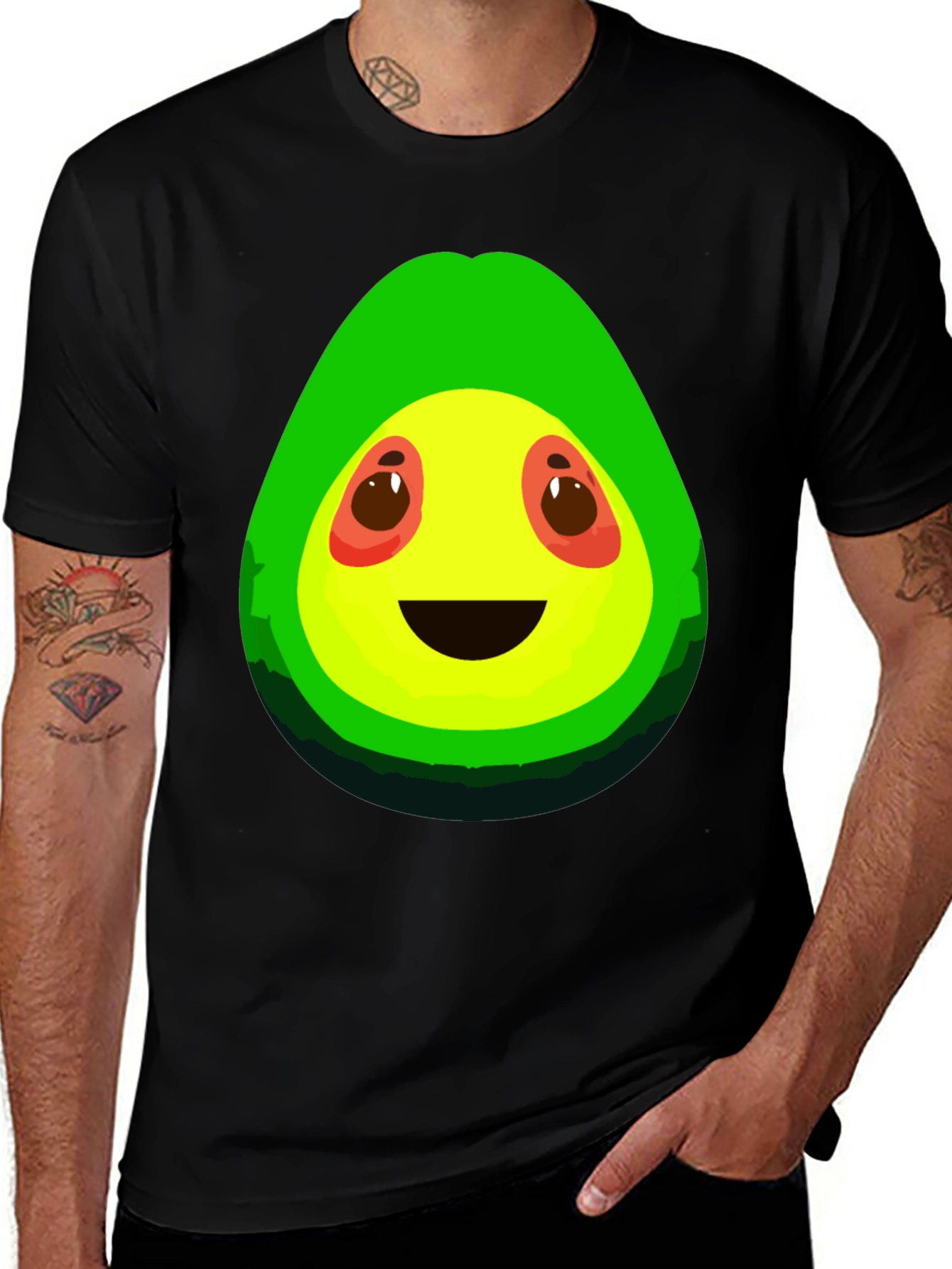 Variant 2 of Avocado Smiley Face Graphic T-Shirt