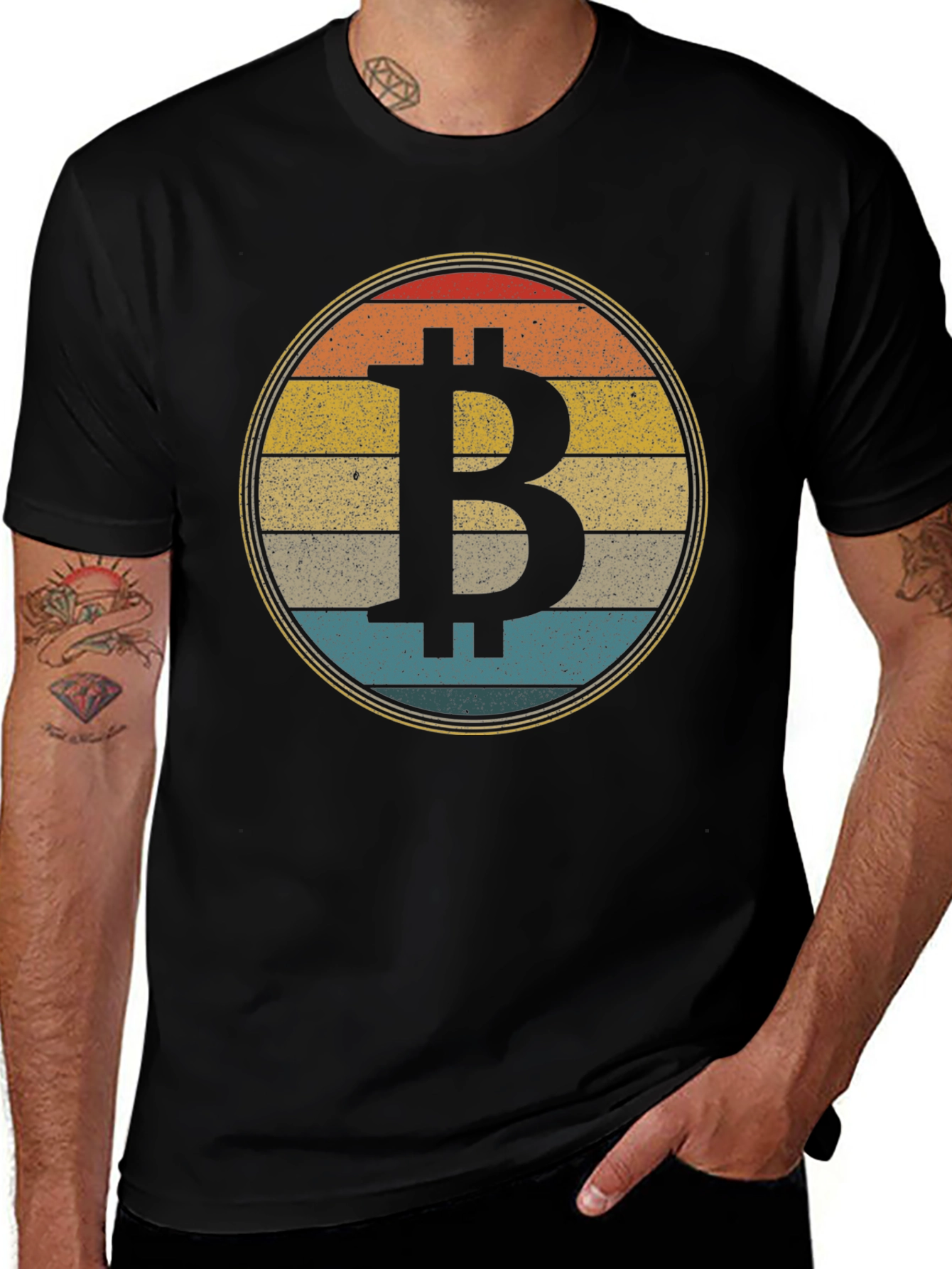 Bitcoin Retro Sunset T-Shirt Crypto Tee