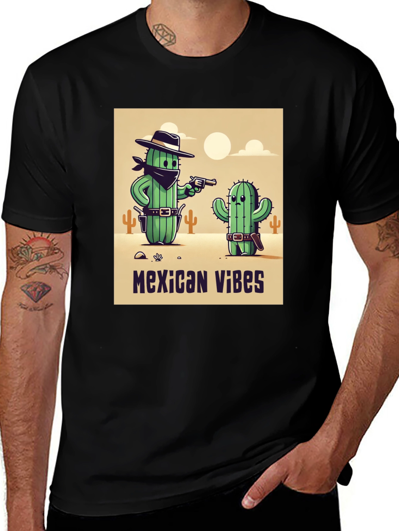 Variant 26 of Mexican Vibes Cactus Graphic Tee